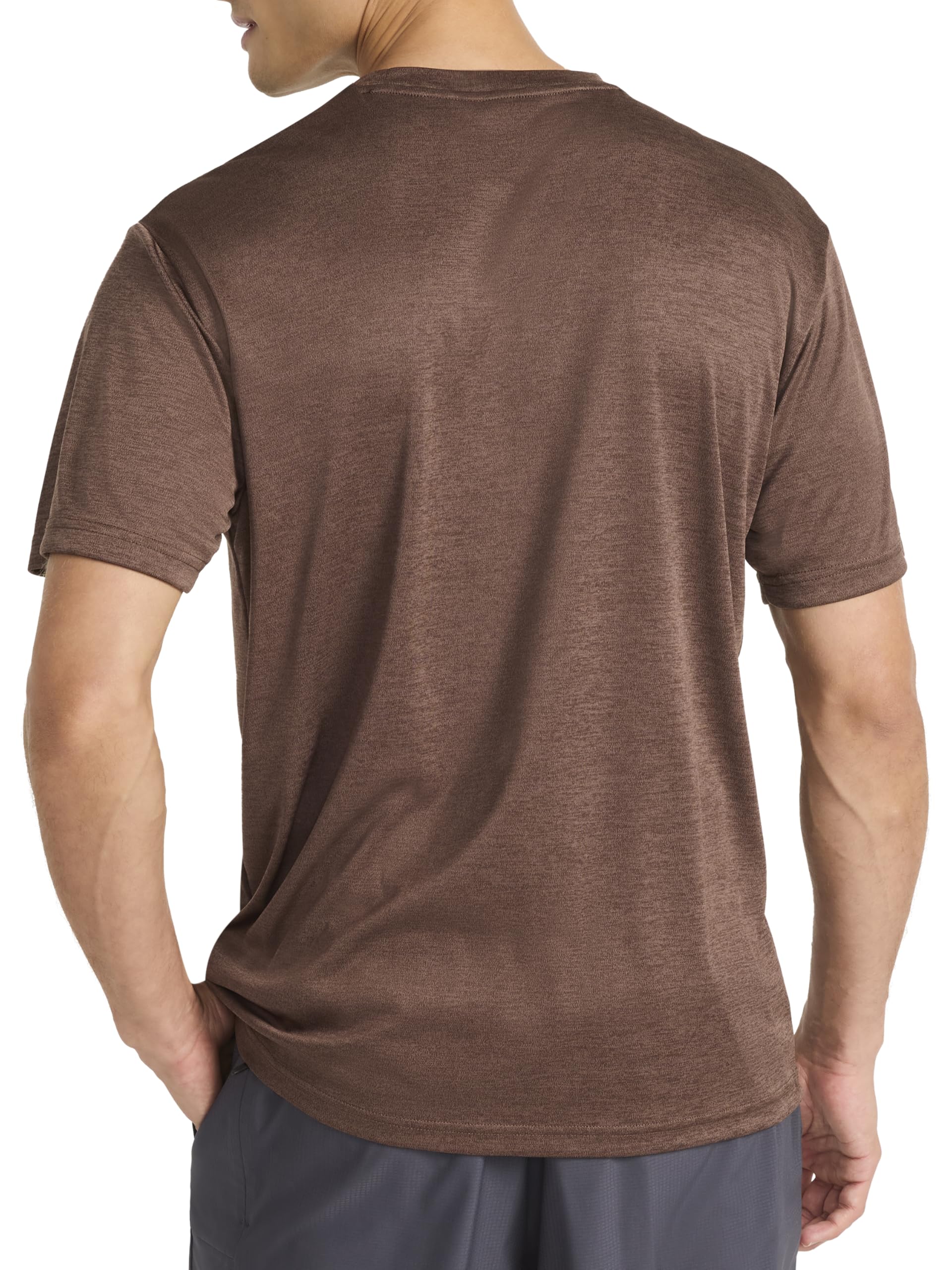Reebok Men's Small Logo Short Sleeve Crewneck T-Shirt, Standard Fit, Breathable Lightweight Stretch Knit Fabric thumbnail