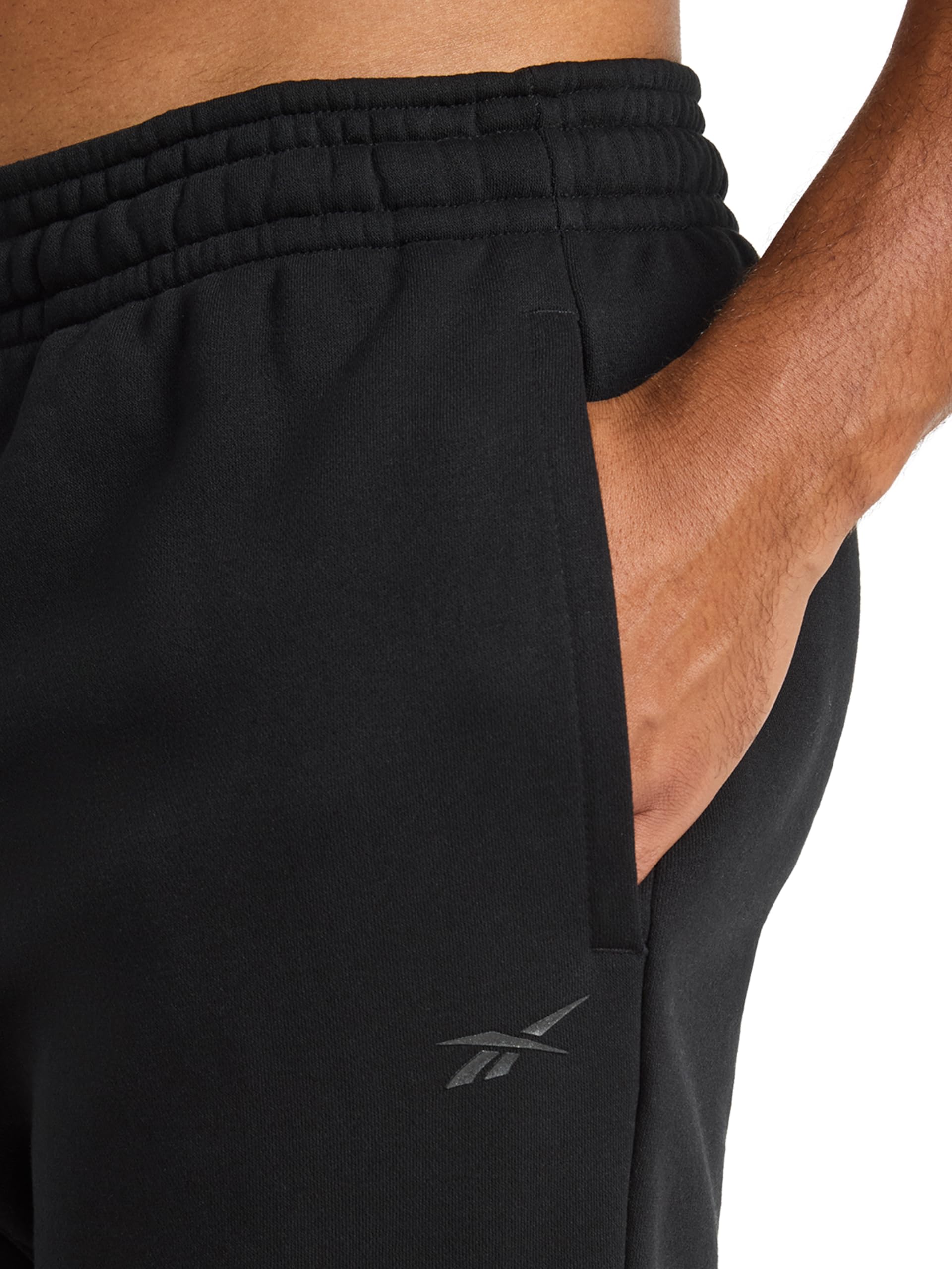 Reebok Men’s Motion Core Fleece Motion Jogger, Standard Fit, 30” Inseam, Midweight Cotton-Poly Fleece Blend Fabric, Black, Medium thumbnail
