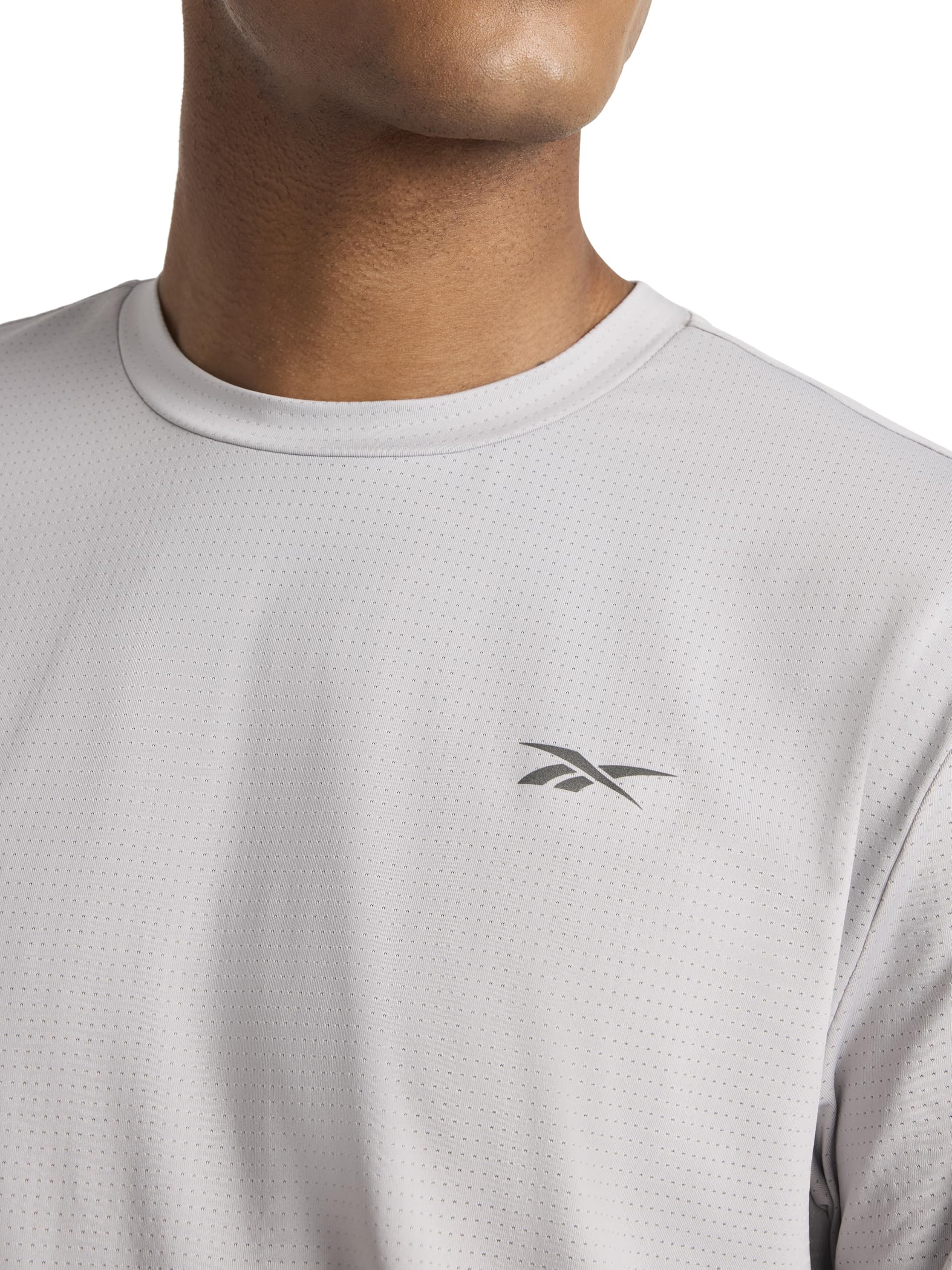 Reebok Men's Force Short Sleeve Crewneck T-Shirt, Standard Fit, Lightweight Super Stretch Poly Square Hole Mesh Fabric thumbnail