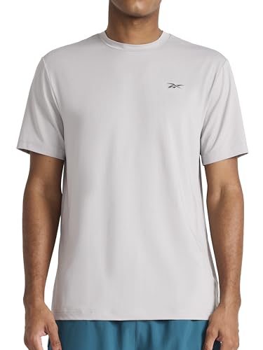 Reebok Men's Force Short Sleeve Crewneck T-Shirt, Standard Fit, Lightweight Super Stretch Poly Square Hole Mesh Fabric thumbnail