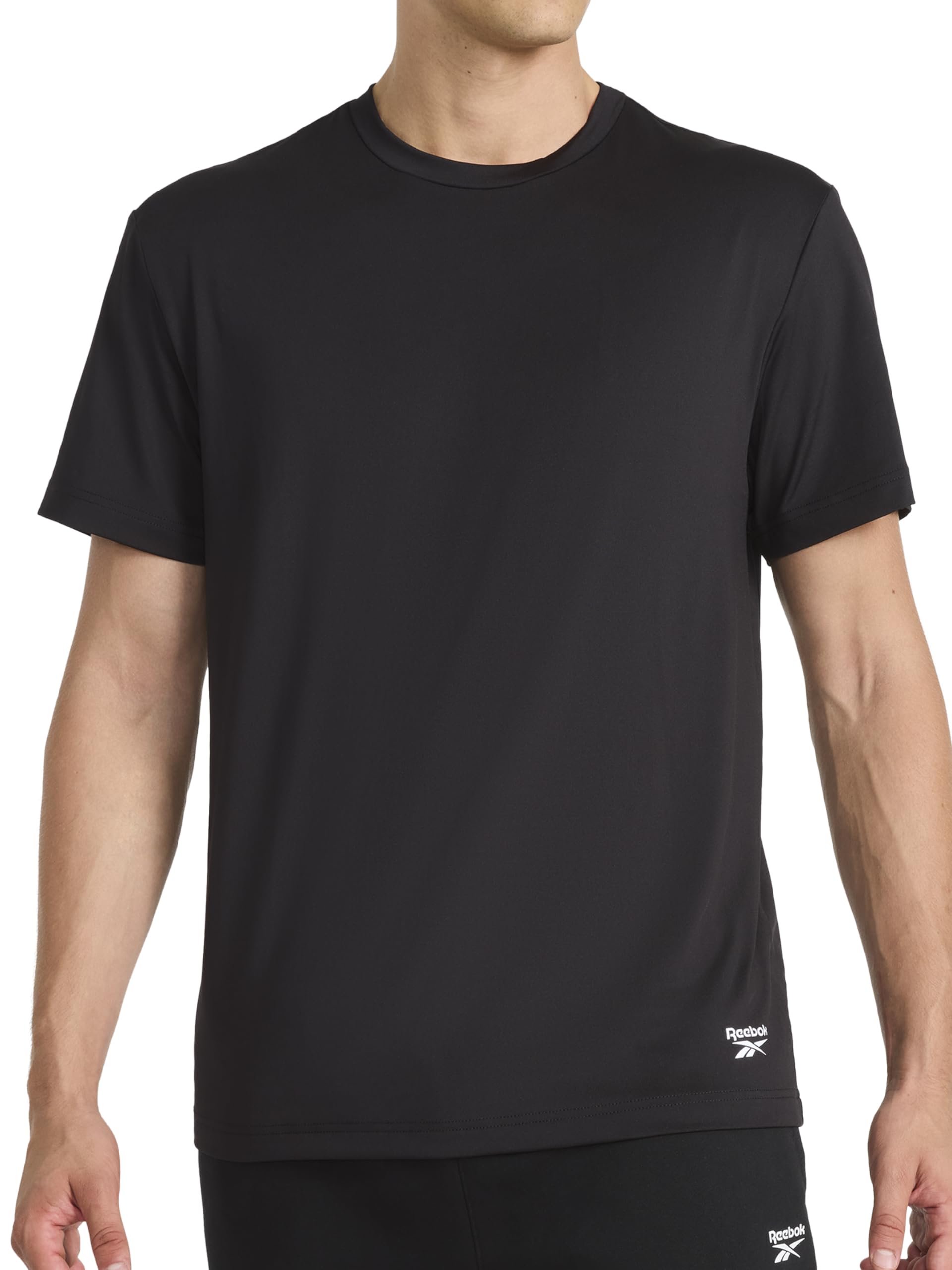 Reebok Men's Sonic Bolt Short Sleeve Crewneck T-Shirt, Standard Fit, Lightweight Cool Touch Jersey Fabric