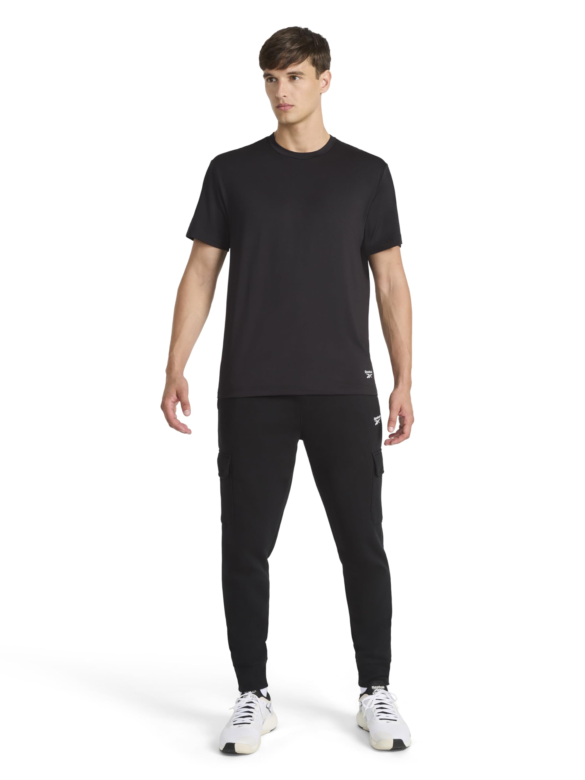 Reebok Men's Sonic Bolt Short Sleeve Crewneck T-Shirt, Standard Fit, Lightweight Cool Touch Jersey Fabric thumbnail