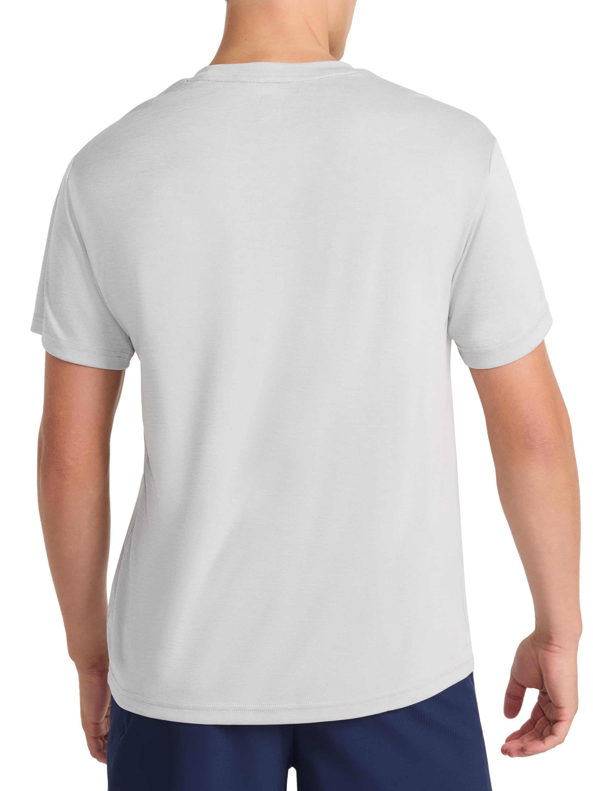 Reebok Men's Small Logo Short Sleeve Crewneck T-Shirt, Standard Fit, Breathable Lightweight Stretch Knit Fabric thumbnail