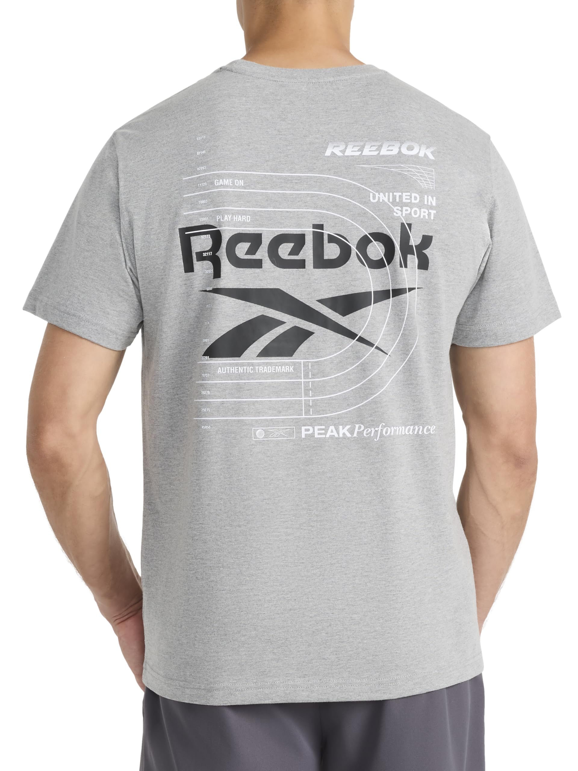 Reebok Men's Small Logo Crewneck T-Shirt, Standard Fit, Lightweight Cotton-Poly Jersey Fabric thumbnail