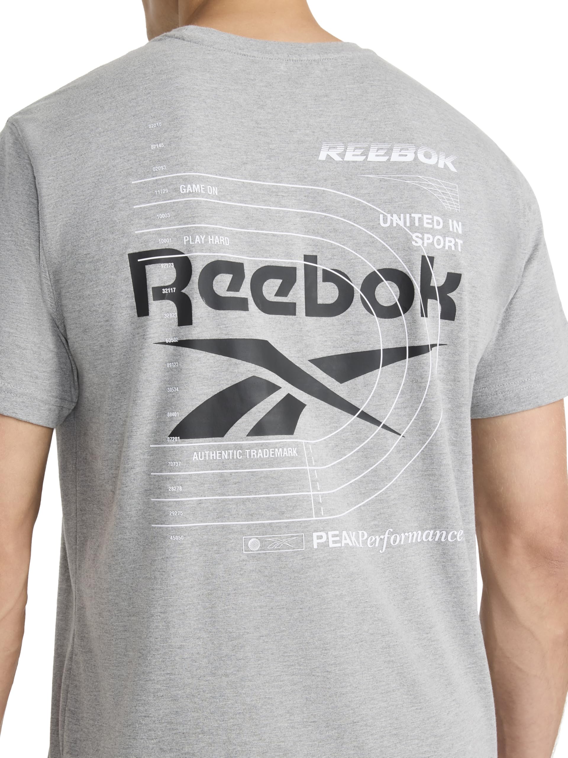 Reebok Men's Small Logo Crewneck T-Shirt, Standard Fit, Lightweight Cotton-Poly Jersey Fabric thumbnail