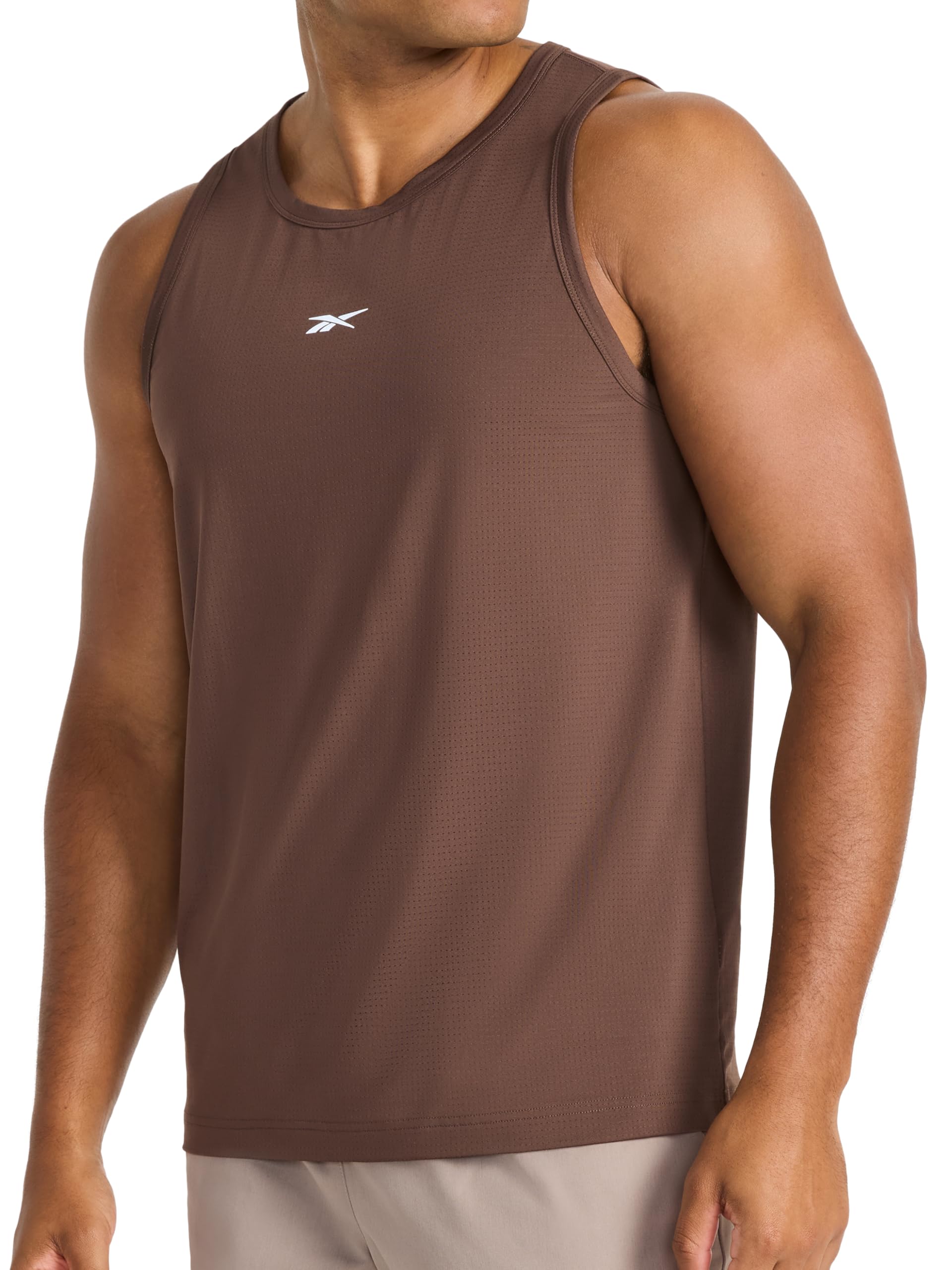 Reebok Men's Triathlon Scoop Neck Tank Top, Standard Fit, Lightweight Cotton-Poly Jersey Fabric