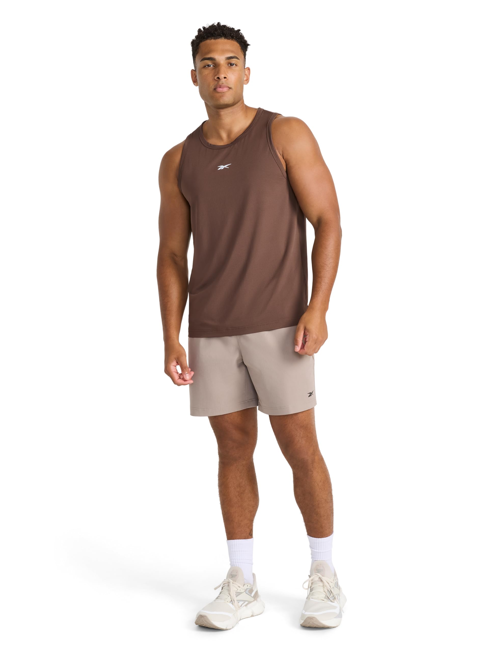 Reebok Men's Triathlon Scoop Neck Tank Top, Standard Fit, Lightweight Cotton-Poly Jersey Fabric thumbnail