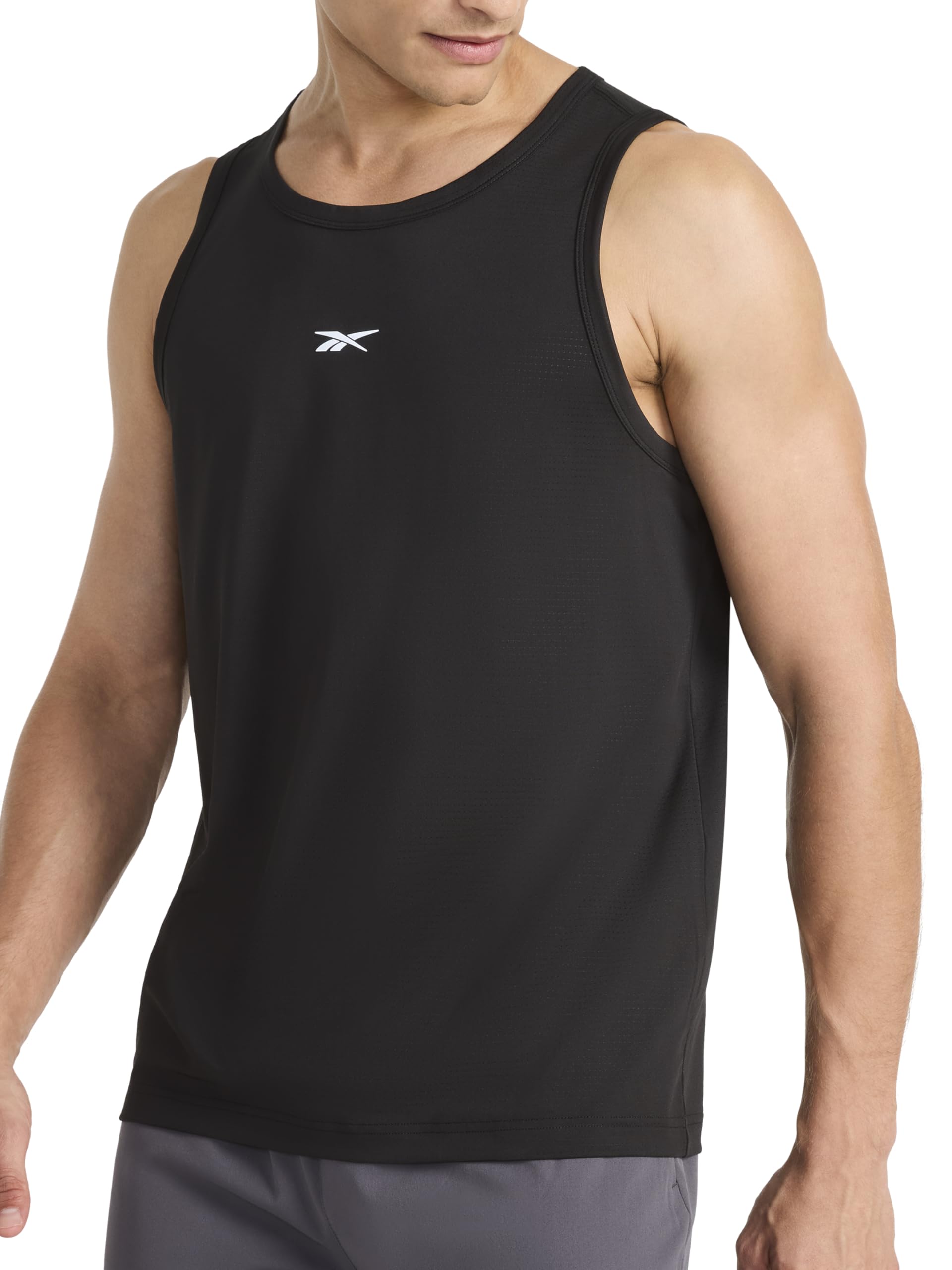 Reebok Men's Triathlon Scoop Neck Tank Top, Standard Fit, Lightweight Cotton-Poly Jersey Fabric thumbnail