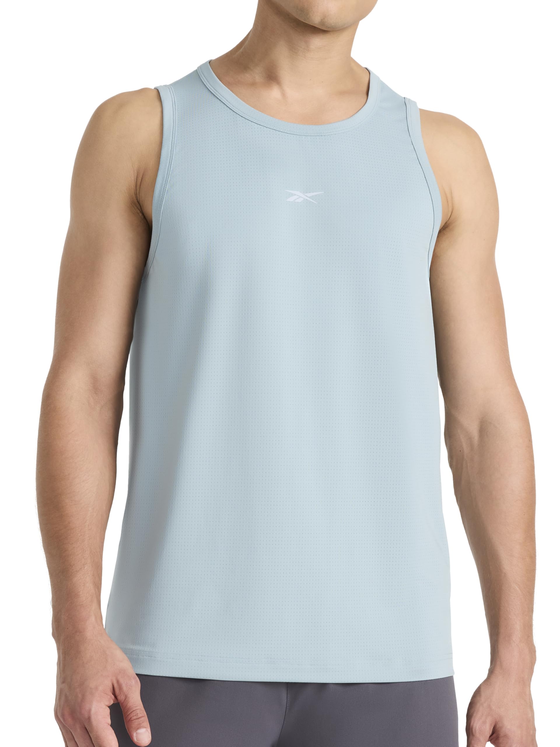 Reebok Men's Triathlon Scoop Neck Tank Top, Standard Fit, Lightweight Cotton-Poly Jersey Fabric thumbnail