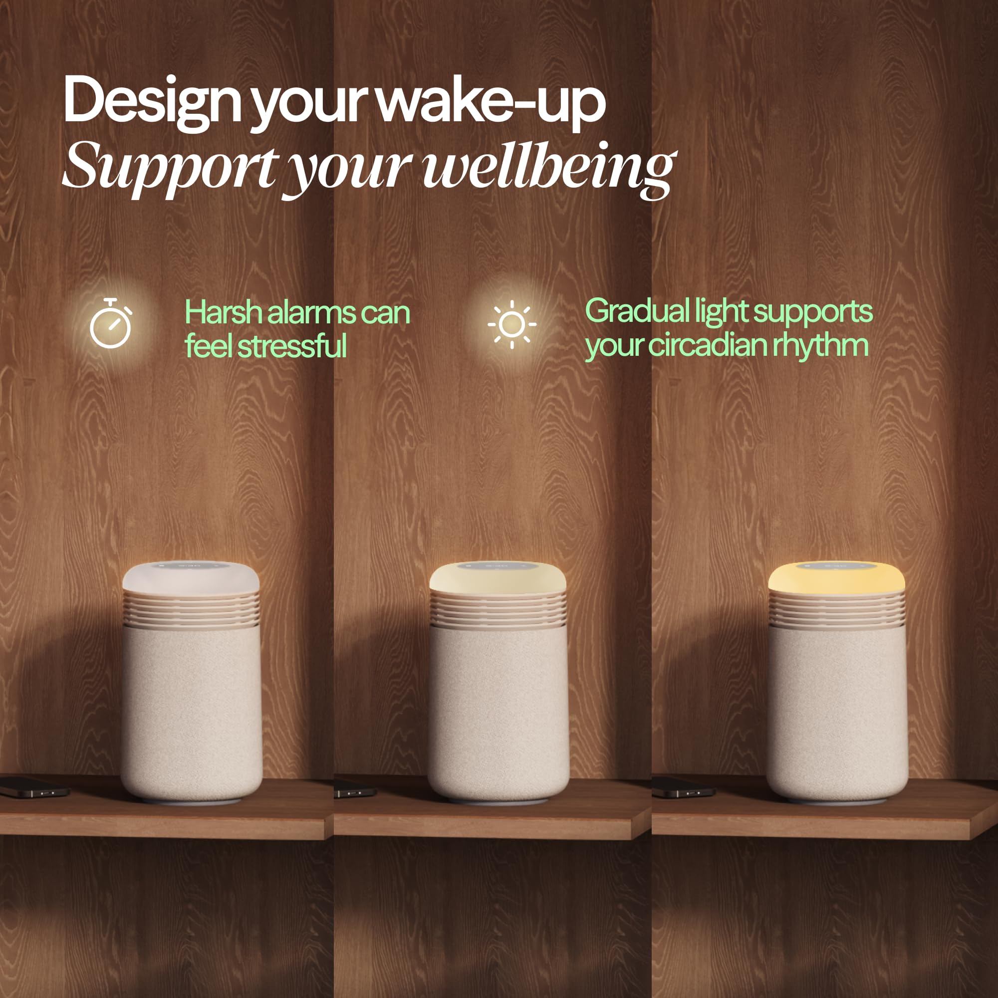 BLUEAIR Mini Restful Bedroom Air Purifier with Sunrise Alarm Clock, Beige thumbnail