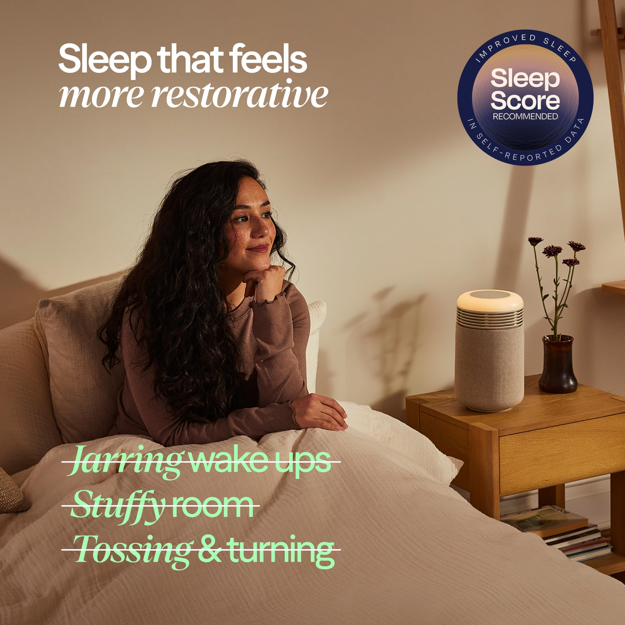 BLUEAIR Mini Restful Bedroom Air Purifier with Sunrise Alarm Clock, Beige thumbnail