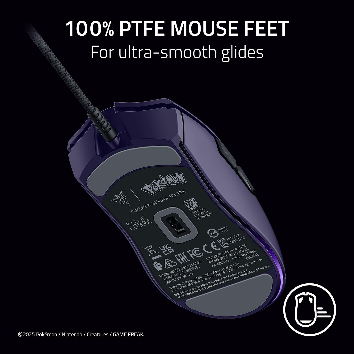 Razer Cobra Wired Gaming Mouse, 58g Lightweight, Pokemon Gengar Edition thumbnail