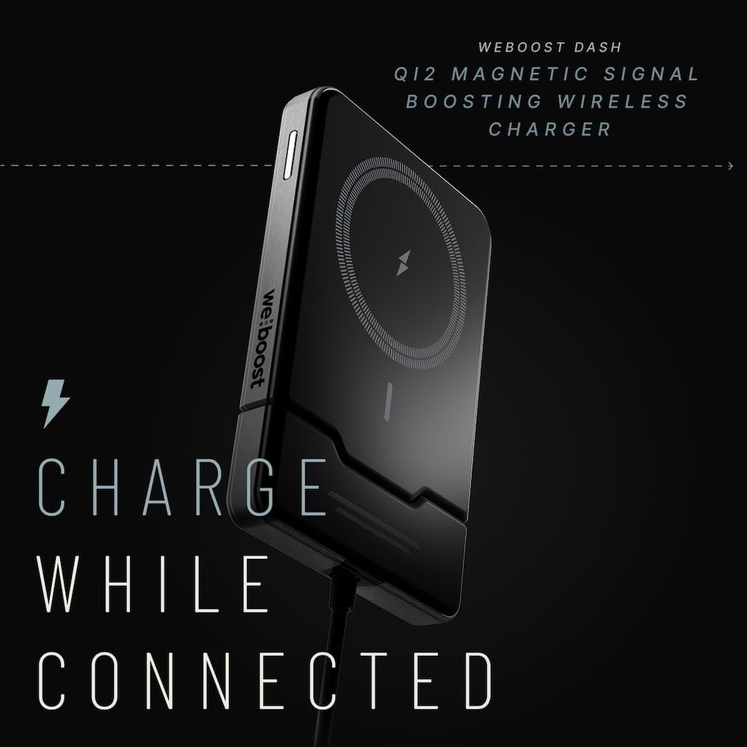 weBoost Dash Cell Phone Signal Booster with Wireless Charger | Boosts 5G/4G LTE for All US Carriers | Truck, Car, SUV | Magnetic Mount | FCC Approved thumbnail