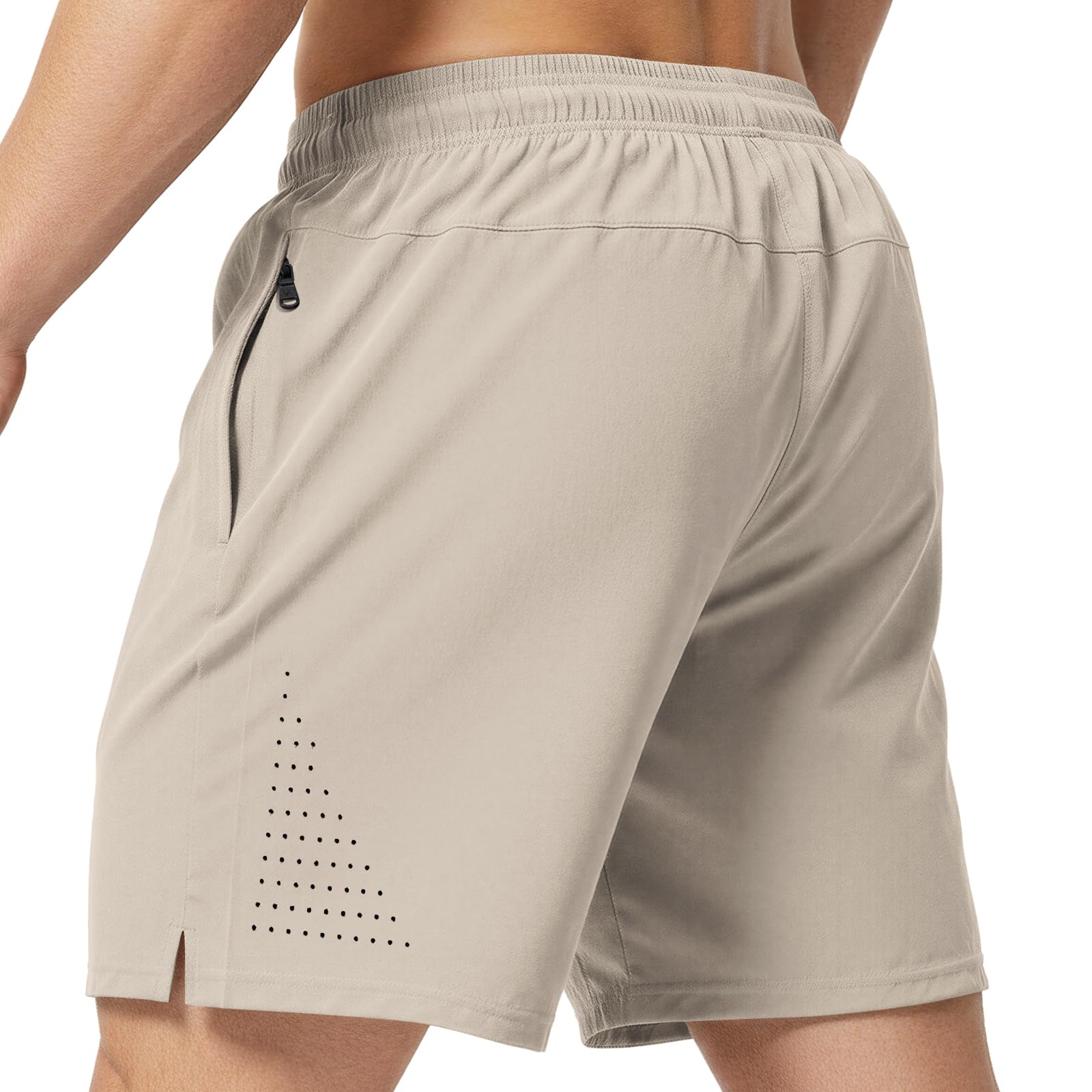 Yufawow 7 Inch Men Swim Trunks Gym Shorts with Mesh Liner Zipper Pocket Quick Dry Breathable for Workout Runing Beach Pool