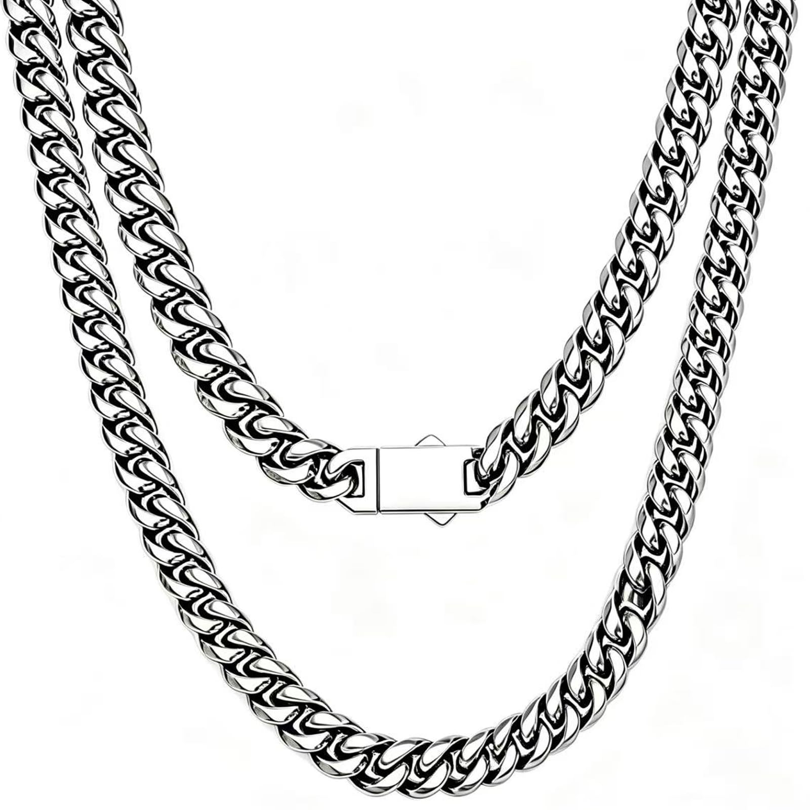 Stainless Steel Mens Cuban Link Chain, Miami Cuban Chain Necklace for Men, 6mm Wide Hip Hop Mens Necklace,Gift for Father Husband Son men chain