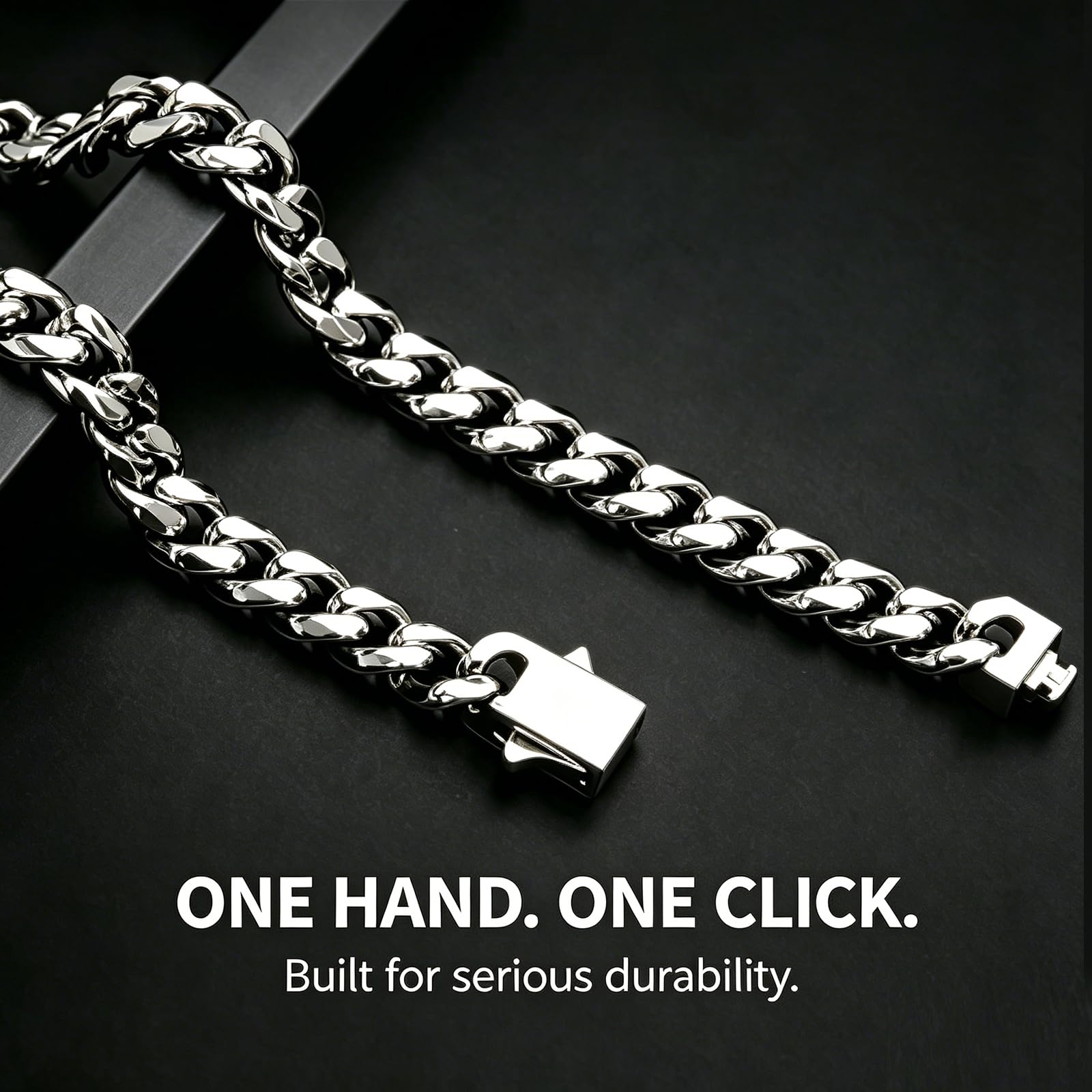 Stainless Steel Mens Cuban Link Chain, Miami Cuban Chain Necklace for Men, 6mm Wide Hip Hop Mens Necklace,Gift for Father Husband Son men chain thumbnail