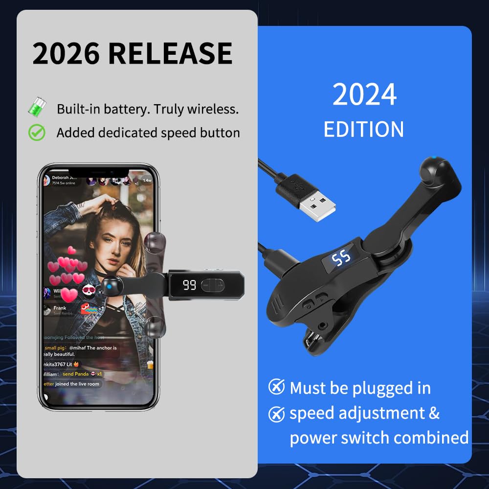 Wriless Auto Clicker for iPhone Android Phone Tapper for Tiktok Built-in Battery Screen Auto Tapper for Tiktok Live,Game,Likes & Reward Tasks Rechargeable thumbnail