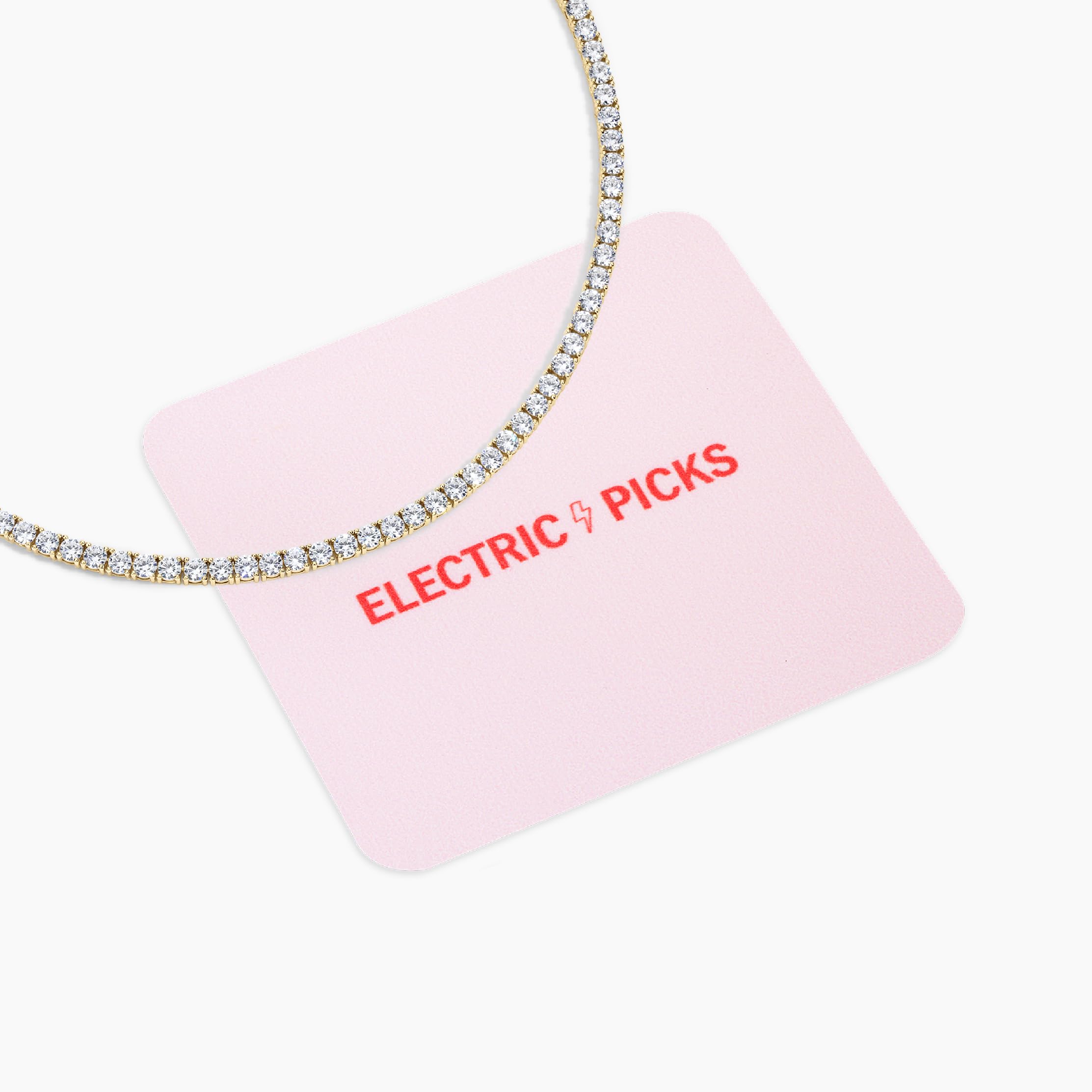 Electric Picks Richie Necklace for Women, 14k Gold Plated Cubic Zirconia Inlaid Chain Necklace, Dainty Tennis-Style Sparkle Necklace, Everyday Jewelry Gift thumbnail