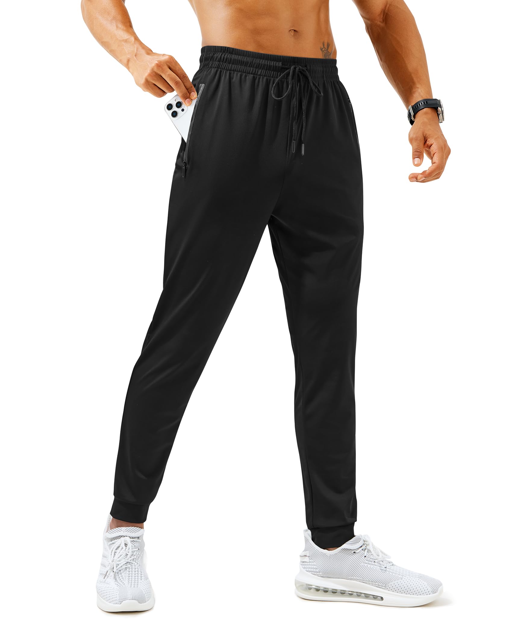 Mens Sweatpants with Zipper Pockets Lightweight Athletic Joggers for Workout Running Gym Track Casual Wear thumbnail