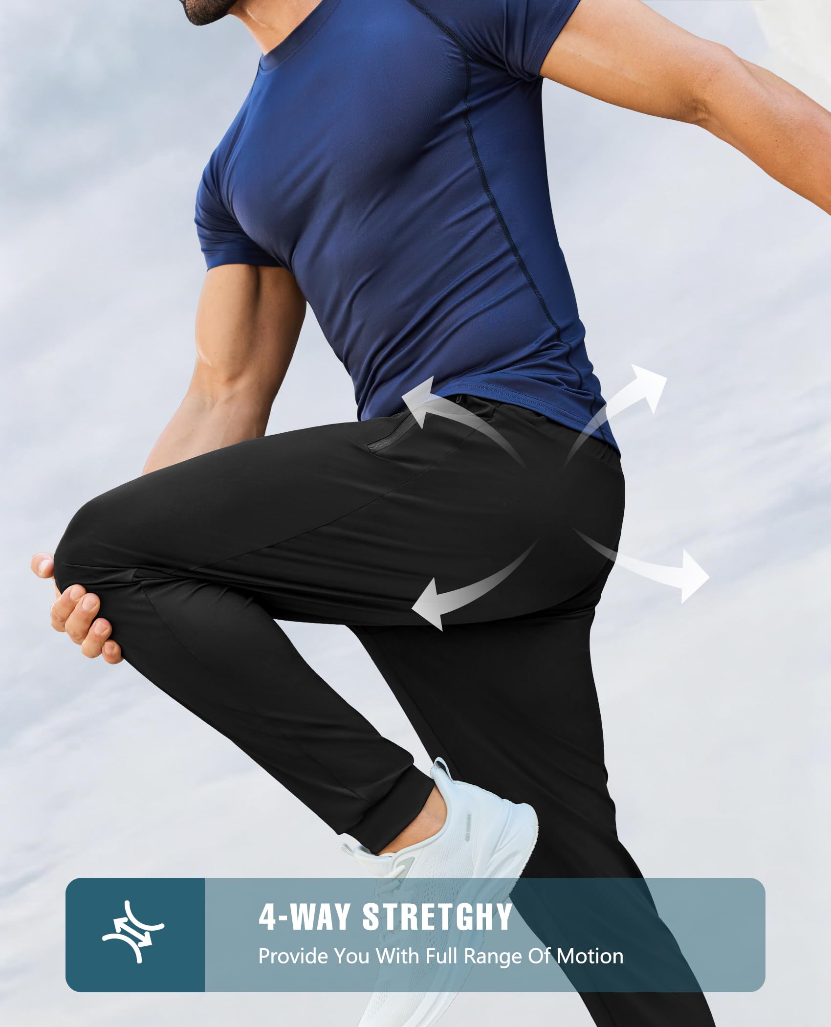 Mens Sweatpants with Zipper Pockets Lightweight Athletic Joggers for Workout Running Gym Track Casual Wear thumbnail