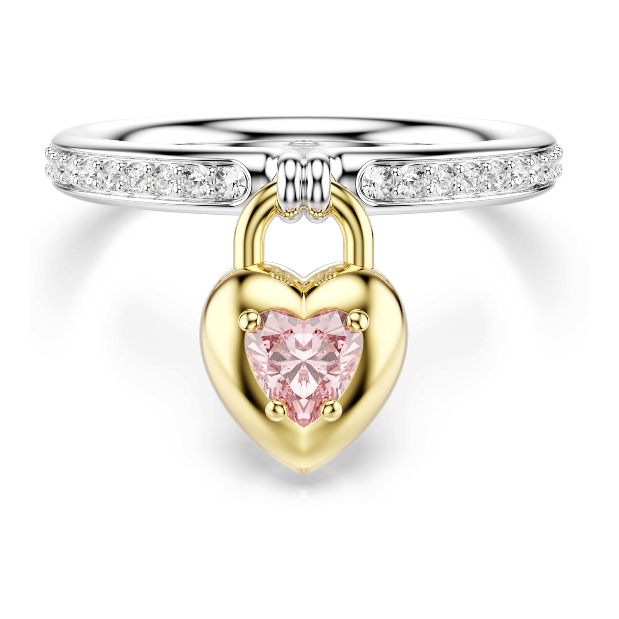 Swarovski Idyllia motif ring, Mixed cuts, Heart, Multicolored, Mixed metal finish