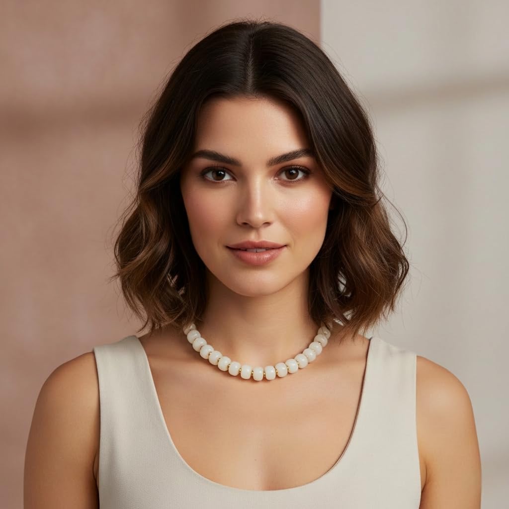 LILIE&WHITE Resin Chunky Beaded Necklace for Women Minimalistic Modern Statement Necklace Jewelry Accessories thumbnail