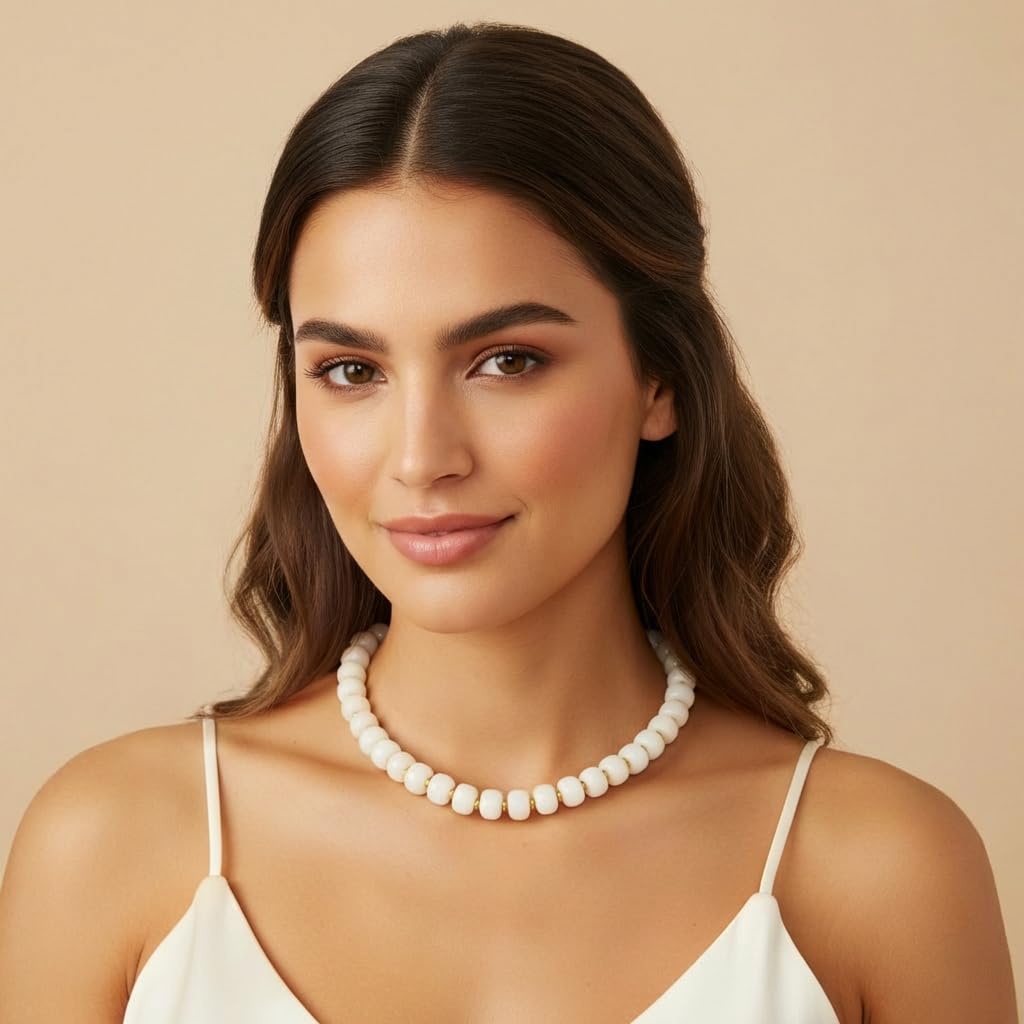 LILIE&WHITE Resin Chunky Beaded Necklace for Women Minimalistic Modern Statement Necklace Jewelry Accessories thumbnail