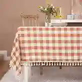 Decorelia Linen Textured Fall Tablecloth Rectangular Burnt Orange, 52"x70"