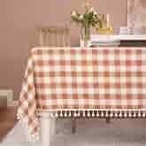 Decorelia Linen Textured Fall Tablecloth Rectangular Burnt Orange, 52"x70" thumbnail