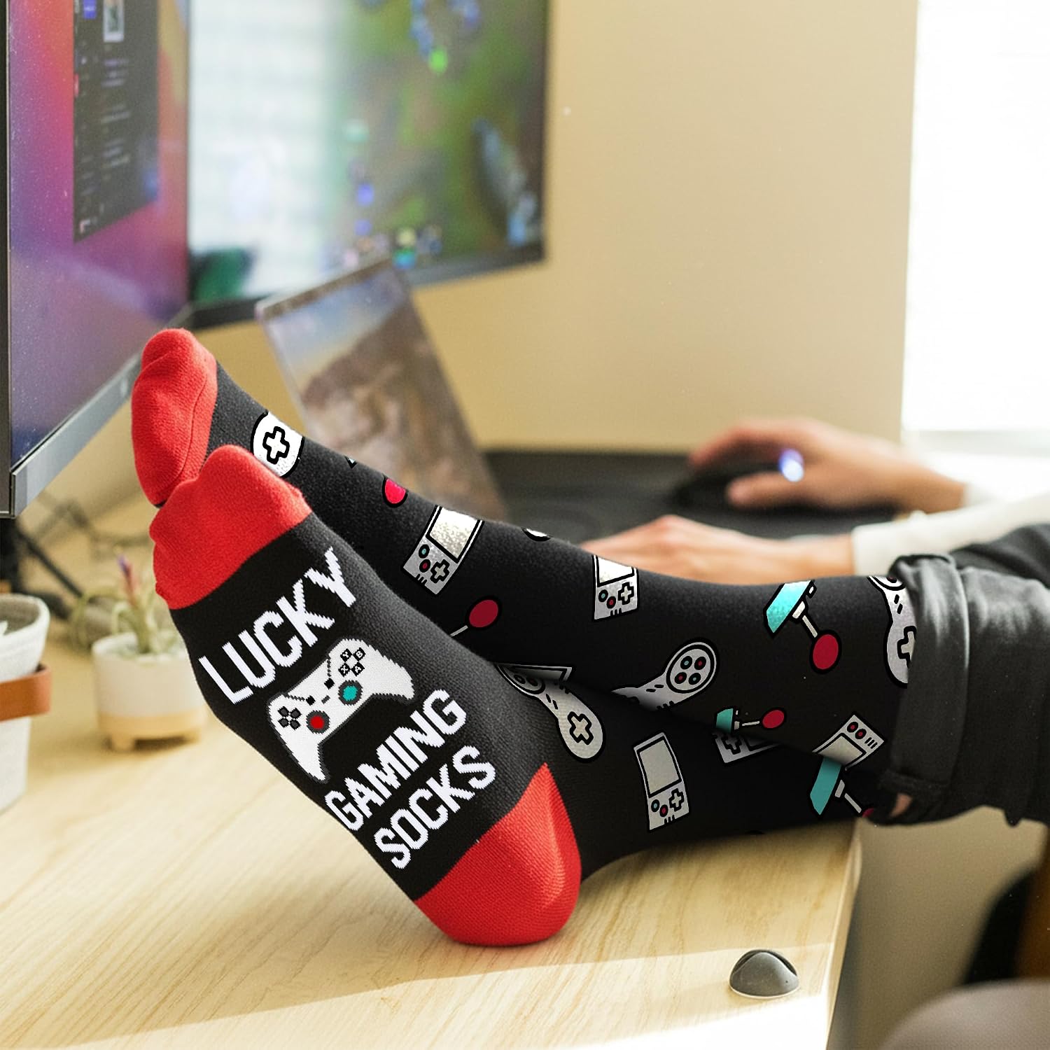 Gamer Gifts - Gaming Themed Socks for Teen Boys, Cool Birthday Gifts for Gamers, Perfect for Young Enthusiasts Who Love Gaming thumbnail