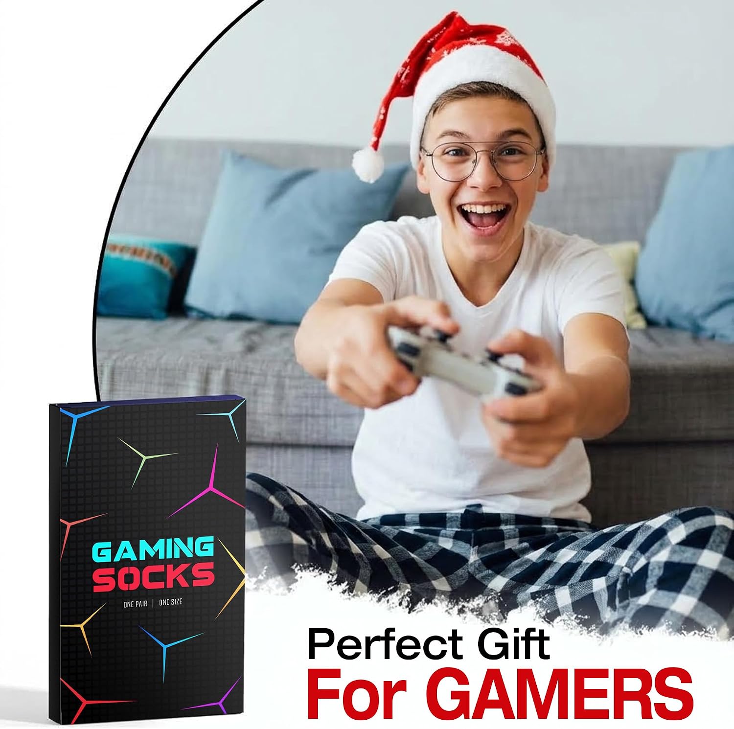 Gamer Gifts - Gaming Themed Socks for Teen Boys, Cool Birthday Gifts for Gamers, Perfect for Young Enthusiasts Who Love Gaming thumbnail