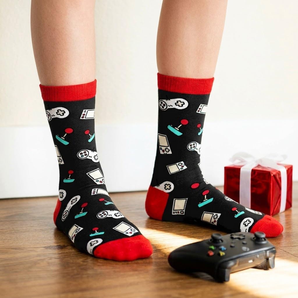 Gamer Gifts - Gaming Themed Socks for Teen Boys, Cool Birthday Gifts for Gamers, Perfect for Young Enthusiasts Who Love Gaming thumbnail