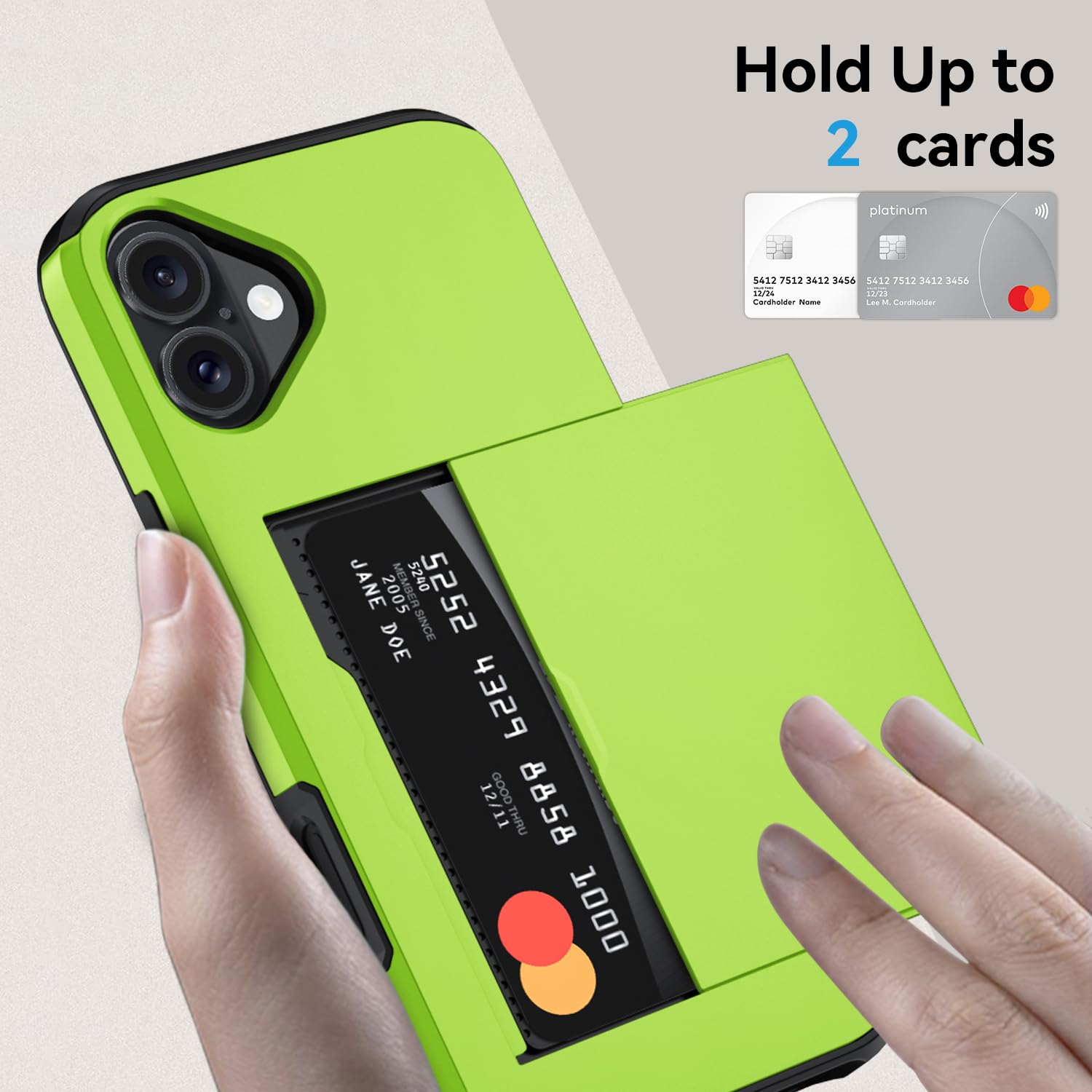 Qinmay Compatible with iPhone 17 Case Wallet,Built-in Card Holder, Heavy Duty Protective Dual Layer Shockproof Hidden Card Slot Slim Wallet Phone Cover for iPhone 17 ，Green thumbnail