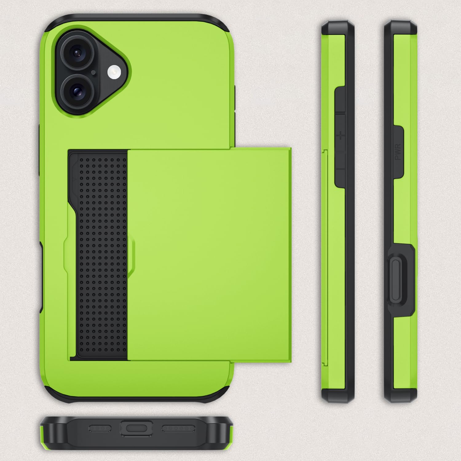 Qinmay Compatible with iPhone 17 Case Wallet,Built-in Card Holder, Heavy Duty Protective Dual Layer Shockproof Hidden Card Slot Slim Wallet Phone Cover for iPhone 17 ，Green thumbnail