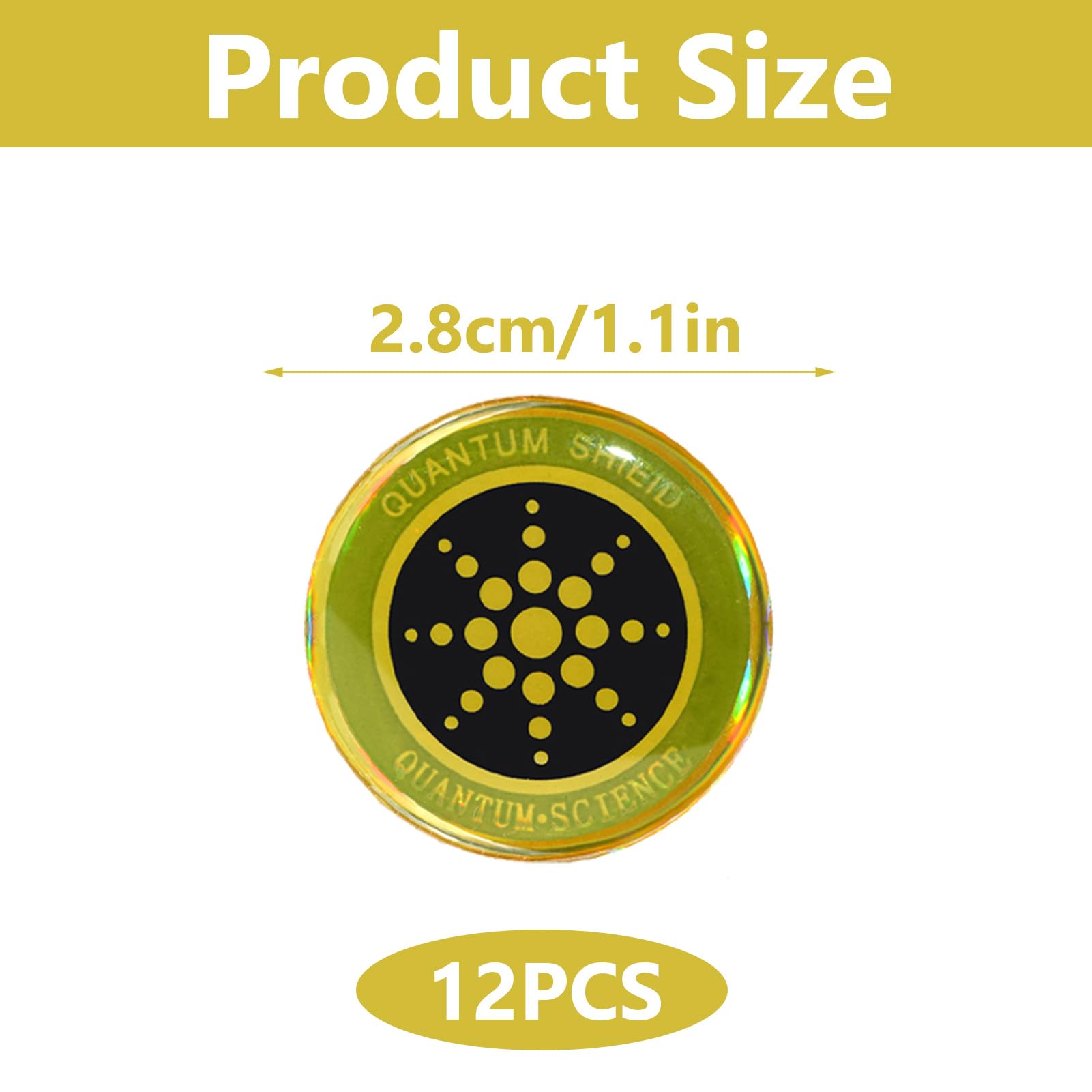 12 Pcs Emf Blocker for Cell Phone,Radiation Blocker for Cell Phone,Emf Stickers,A Practical Gift for Tech Lovers for Smart Phones/Tablets/Laptops Electronic Devices Blockers(Gold) thumbnail