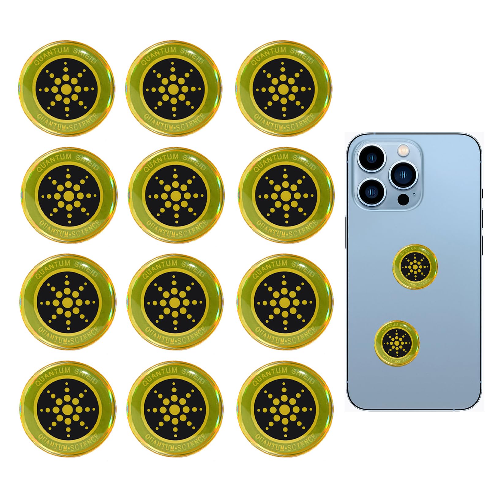 12 Pcs Emf Blocker for Cell Phone,Radiation Blocker for Cell Phone,Emf Stickers,A Practical Gift for Tech Lovers for Smart Phones/Tablets/Laptops Electronic Devices Blockers(Gold) thumbnail