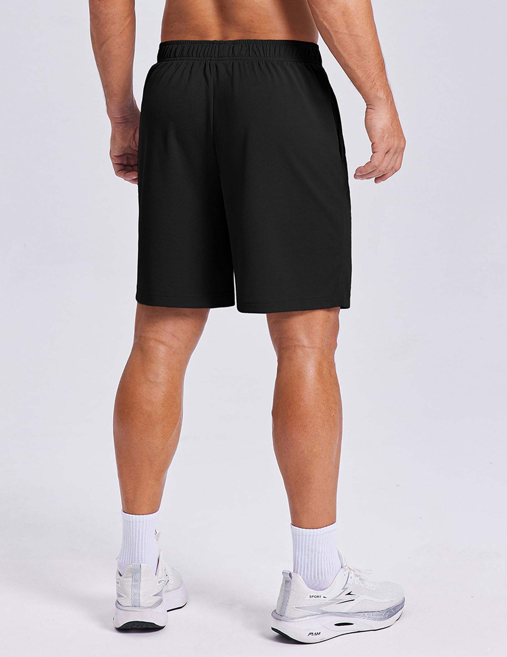 PINSPARK Men's Athletic Running Shorts Quick Dry Lightweight Gym Shorts 7 Inch Workout Shorts with Zipper Pockets thumbnail