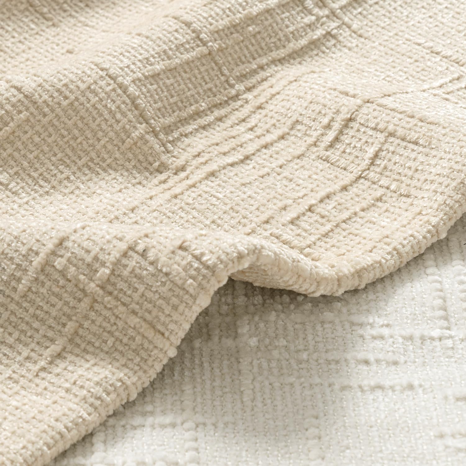 MIULEE Textured Throw Pillow Covers Thick Chenille Decorative Pillows Beige 18x18 Inch Set of 2 Modern Boho Farmhouse Home Decor Neutral Cushion Covers for Couch Sofa Living Room Bedroom thumbnail