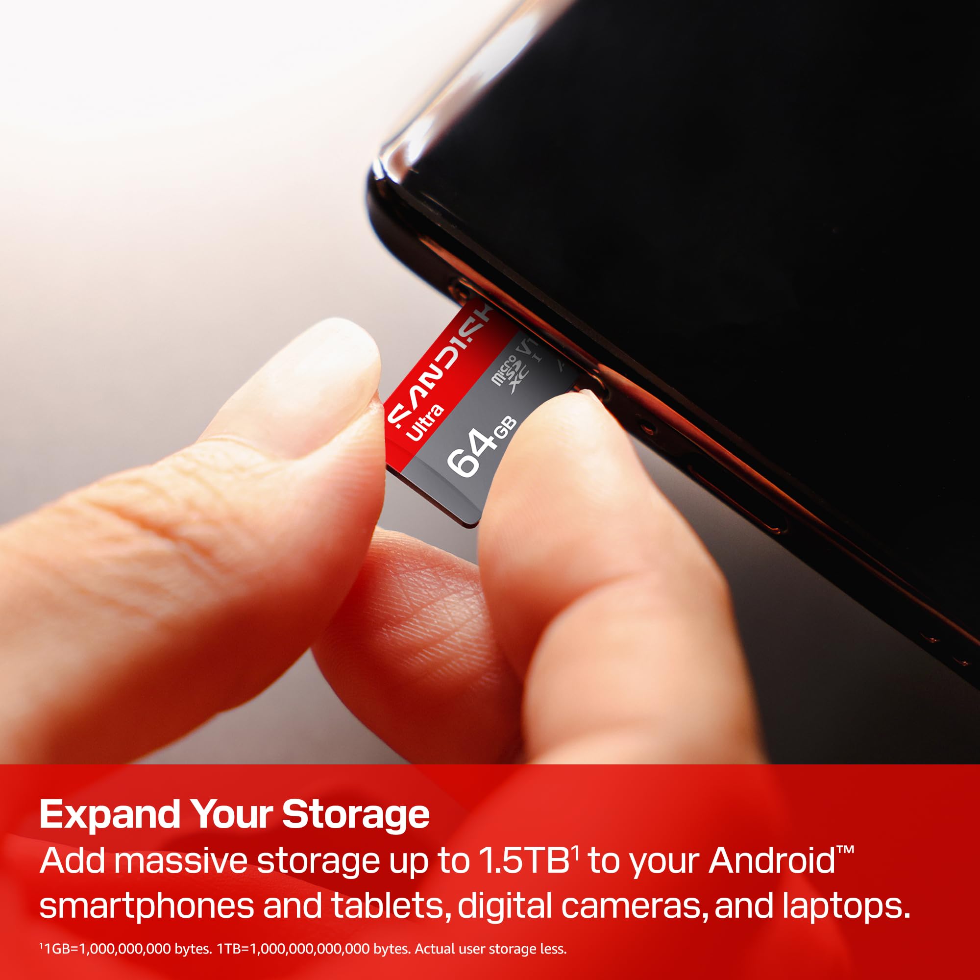 SANDISK 64GB Ultra microSD UHS-I Card - Up to 145MB/s Read Speed, Full HD Video, V10, U1, C10, A6 - SDSQUJQ-064G-GZ6MA thumbnail