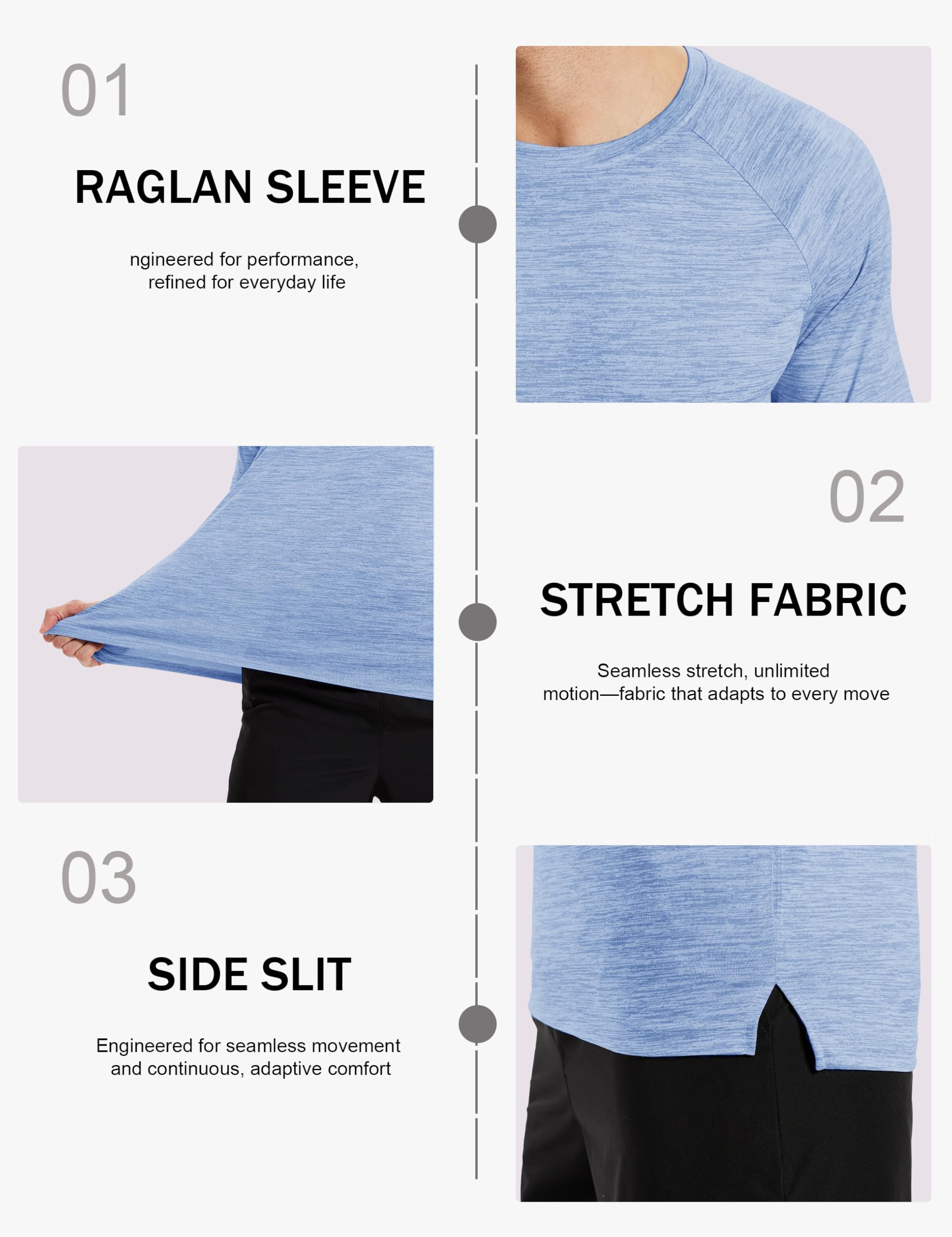 MAGCOMSEN Men's Short Sleeve Moisture Wicking Shirts Athletic Running Workout T-Shirts Performance Breathable Tshirt thumbnail