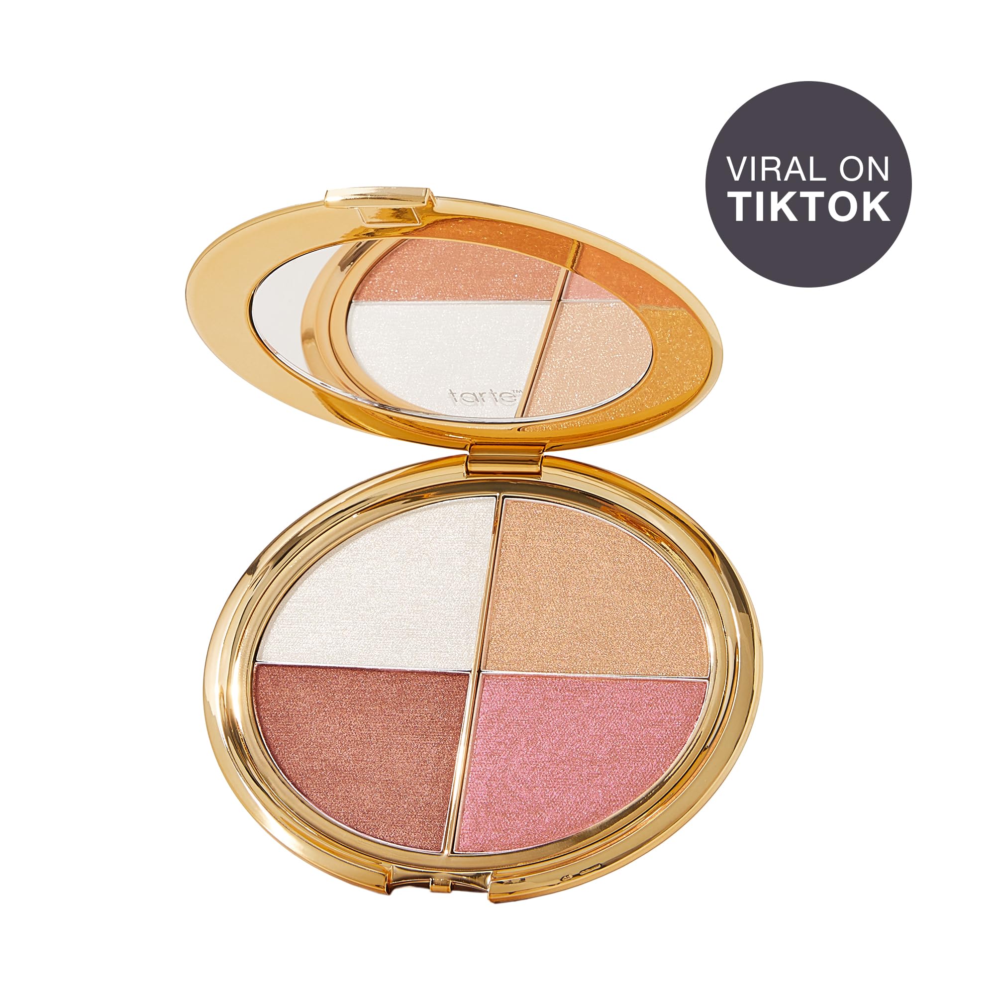 tarte glow wardrobe highlighting eye & cheek palette – Highlighter, Blush, Bronze & Eyeshadow All-in-One Face & Eye Viral Makeup for Everday Radiant Blendable Glow, Vegan & Cruelty Free, full size thumbnail