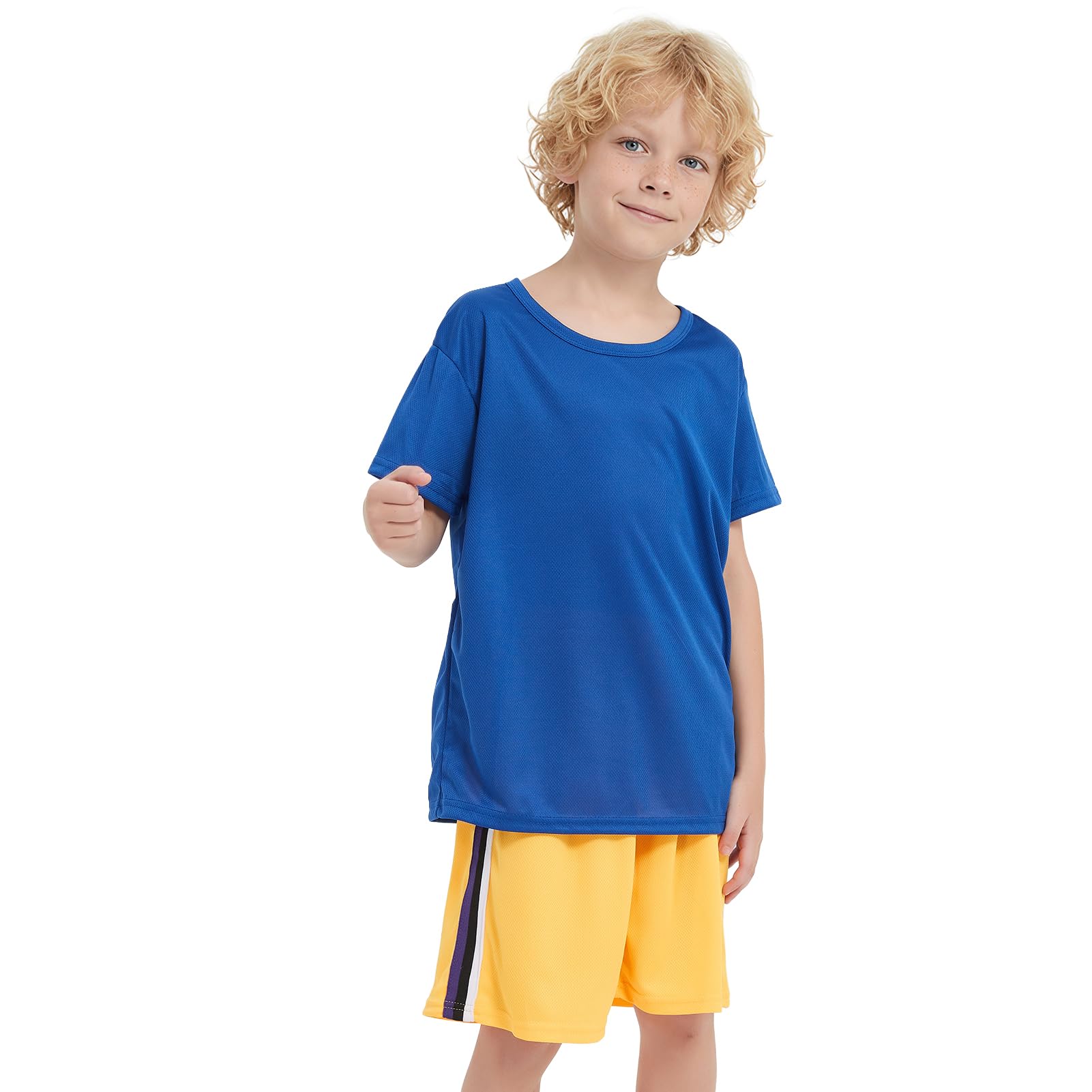 8 Pack Boys T Shirts Kids Mesh Cloth Athletic Quick Dry Short Sleeve Moisture Wicking Tee Shirts Active Tops thumbnail