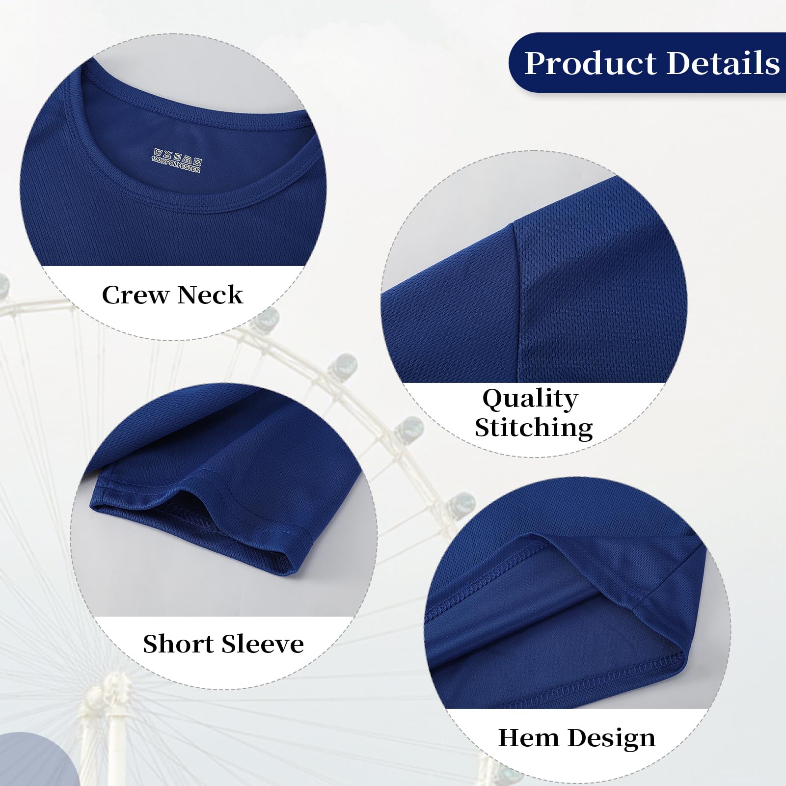 8 Pack Boys T Shirts Kids Mesh Cloth Athletic Quick Dry Short Sleeve Moisture Wicking Tee Shirts Active Tops thumbnail