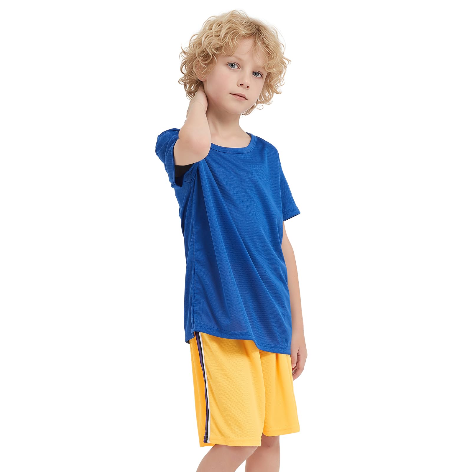 8 Pack Boys T Shirts Kids Mesh Cloth Athletic Quick Dry Short Sleeve Moisture Wicking Tee Shirts Active Tops thumbnail