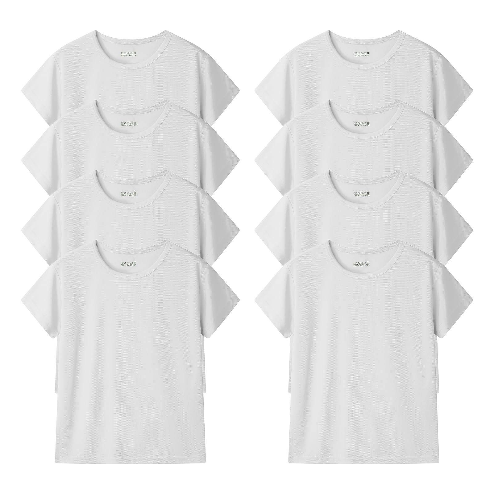 8 Pack Boys T Shirts Kids Mesh Cloth Athletic Quick Dry Short Sleeve Moisture Wicking Tee Shirts Active Tops thumbnail