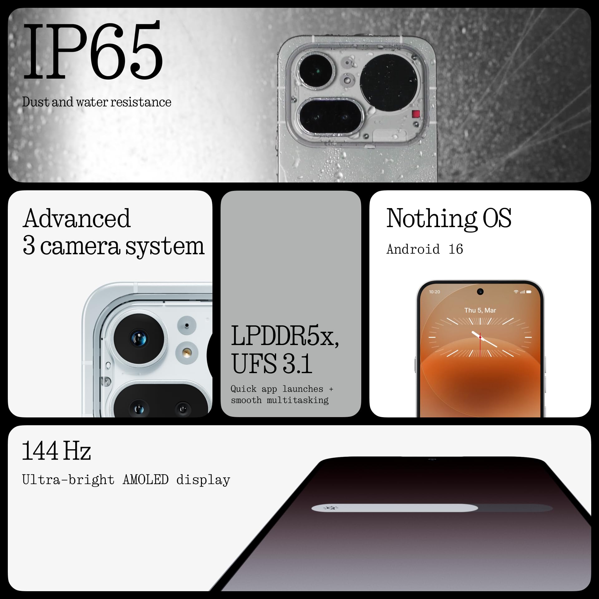 Nothing Phone (4a) Pro Cell Phone 2026 New, Unlocked Android 16 Smartphone, Triple-Lens Camera, AI Photo Edits, 6.83" 144Hz AMOLED Display, 5080mAh Battery, Dual-SIM Glyph Matrix (Sliver, 12+256GB) | Phone thumbnail