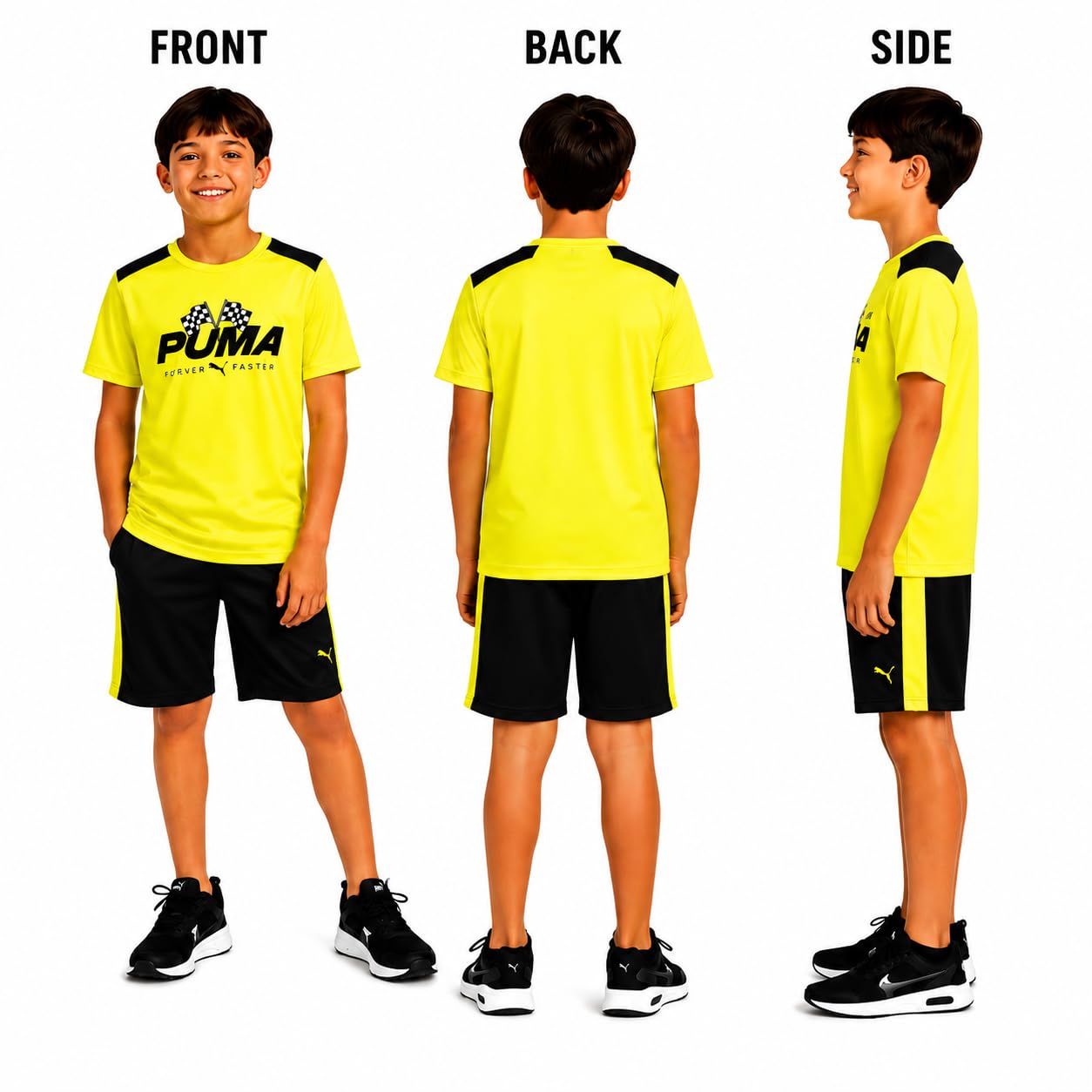 PUMA Boys 2 Piece Dry Fit Tee & Performance Active Shorts Set (Sizes 4-16) | Moisture Wicking Athletic Fabric, Breathable Lightweight Comfort, Great for Sports, Training & Active Play thumbnail