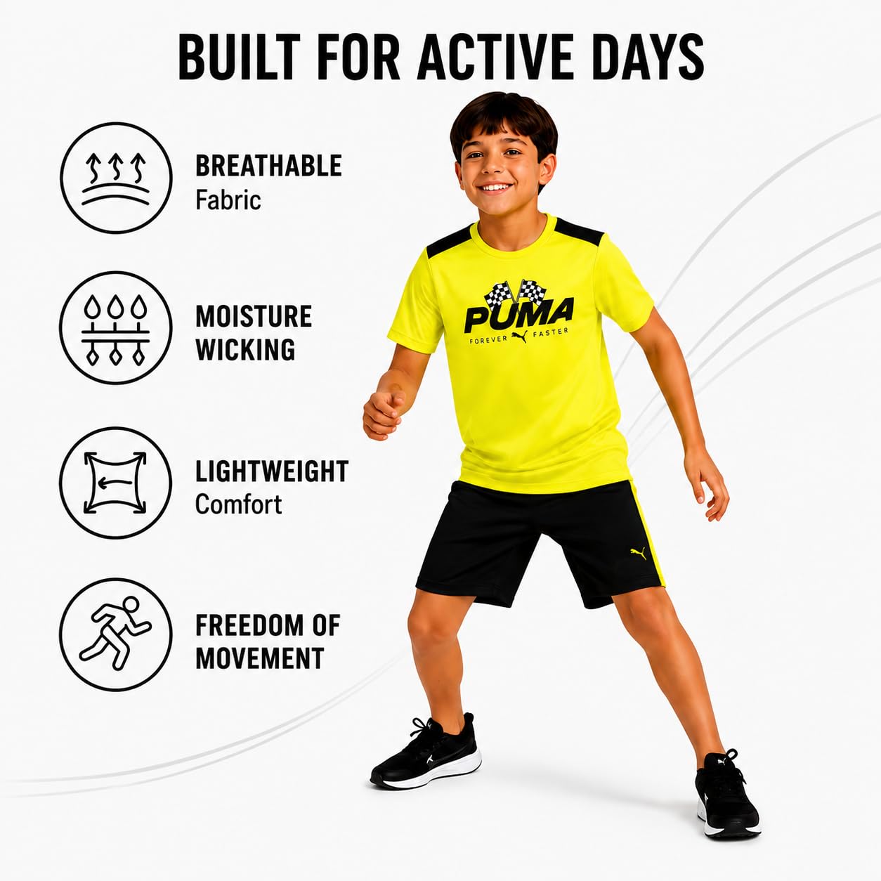 PUMA Boys 2 Piece Dry Fit Tee & Performance Active Shorts Set (Sizes 4-16) | Moisture Wicking Athletic Fabric, Breathable Lightweight Comfort, Great for Sports, Training & Active Play thumbnail