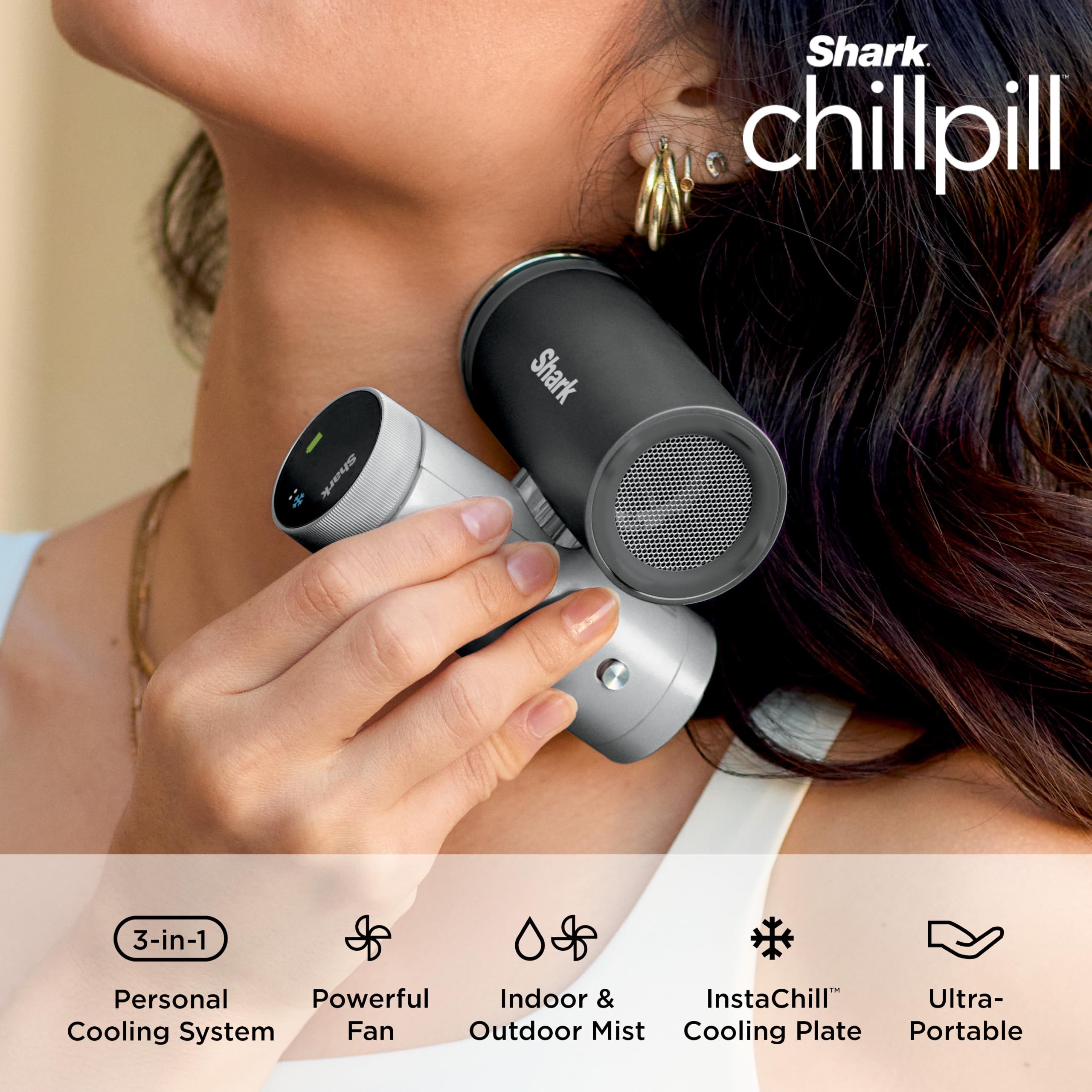 Shark ChillPill 3-in-1 Fan, Mist and Cooling Plate, Carbon, FA022 thumbnail