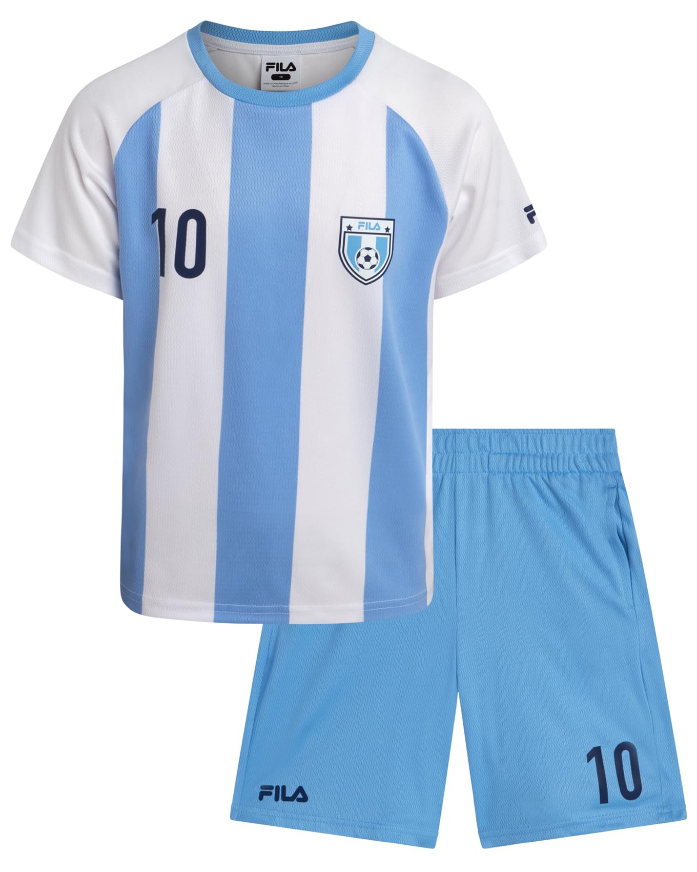 Fila Boys Soccer Jersey Shorts Set - 2 Piece Youth Sports Soccer Jersey Kids Boys Athletic Shorts & Graphic Tees (Size: 4-12) thumbnail